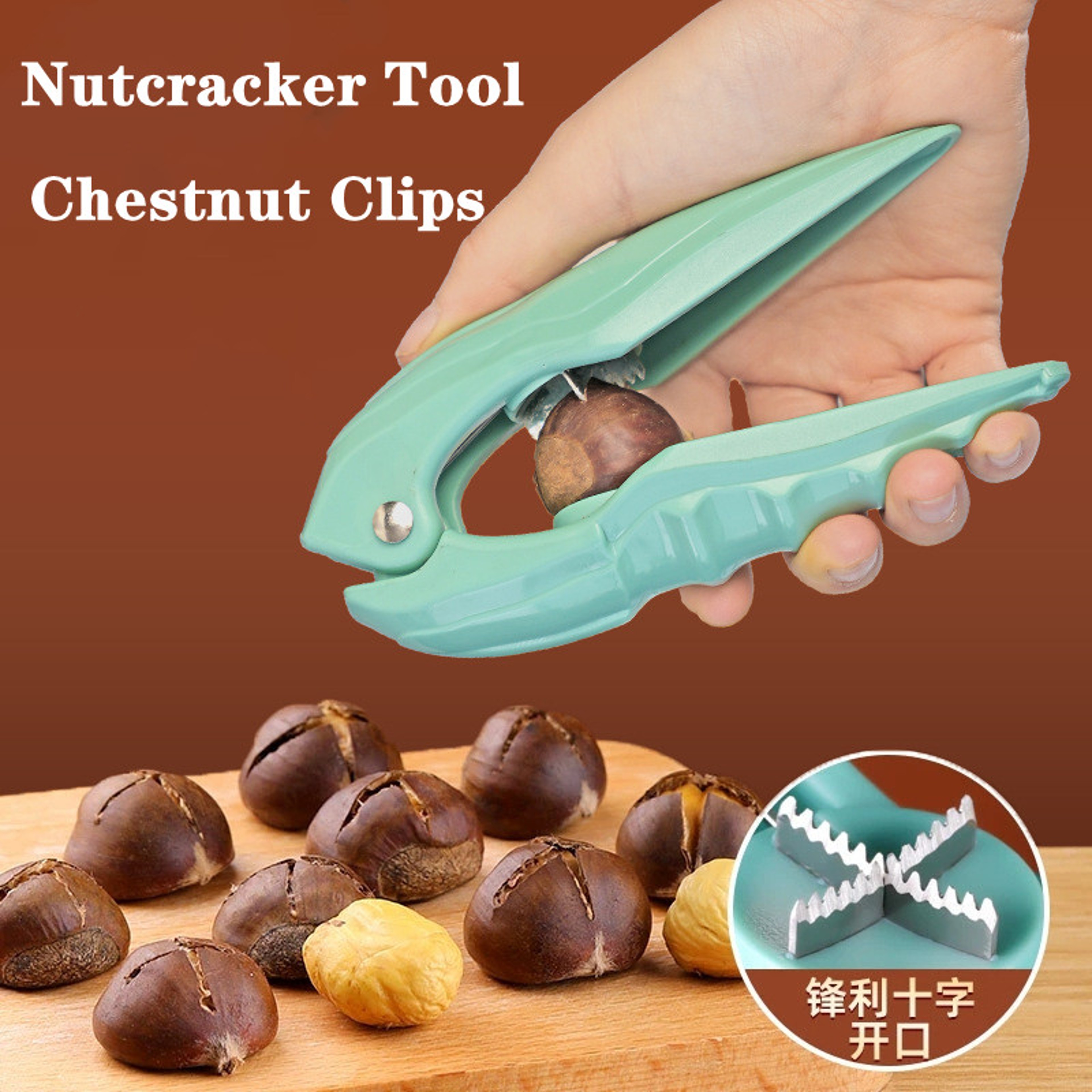 Premium Stainless Steel Chestnut Nutcracker  Walnut Sheller Heavy Duty Manual Nut Opener Tool 1