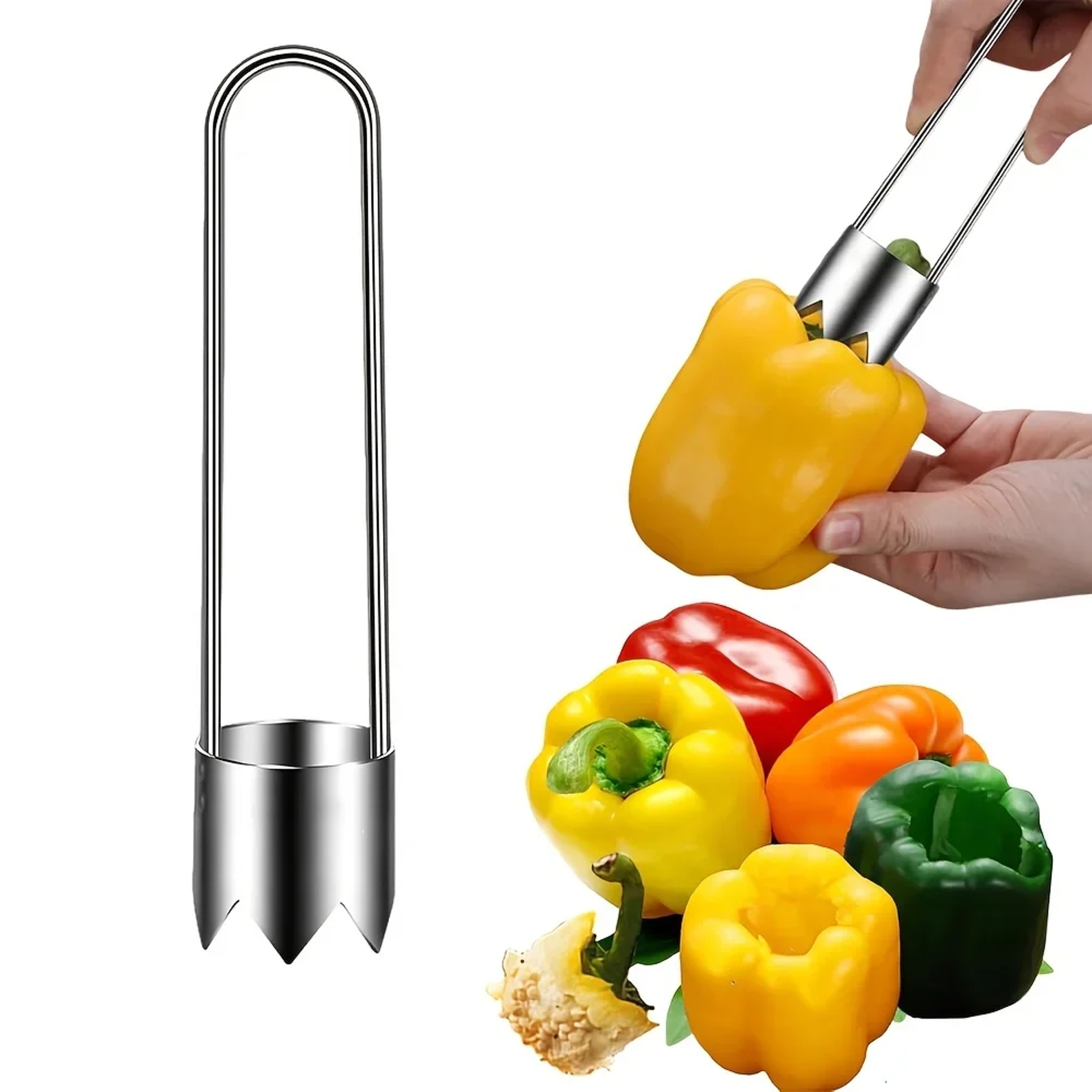 PrecisionCore Stainless Steel Pepper & Fruit Corer Tool – view 1