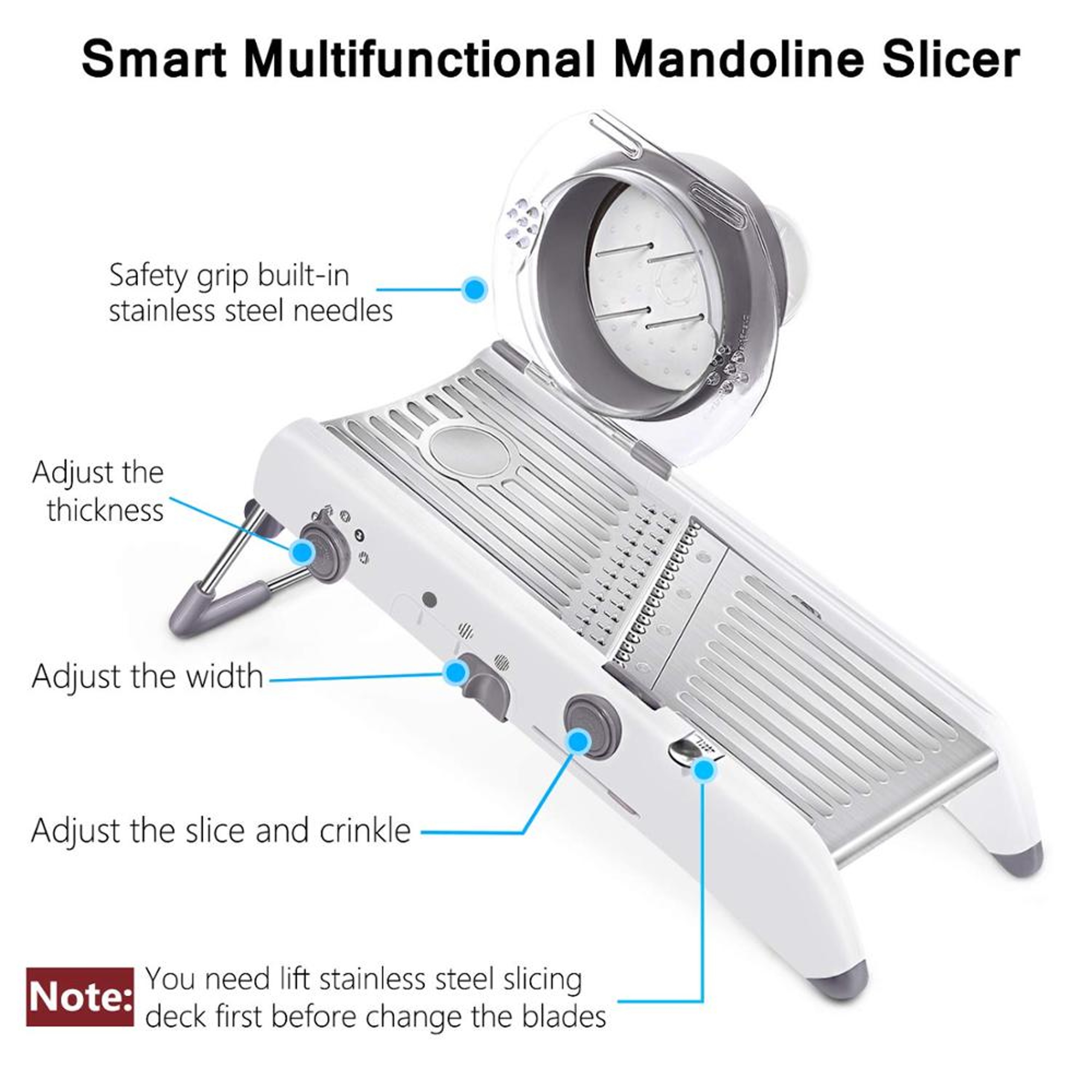 Premium Stainless Steel Adjustable Mandoline Slicer Multi Function Vegetable Slicer  Julienne Cutte 1