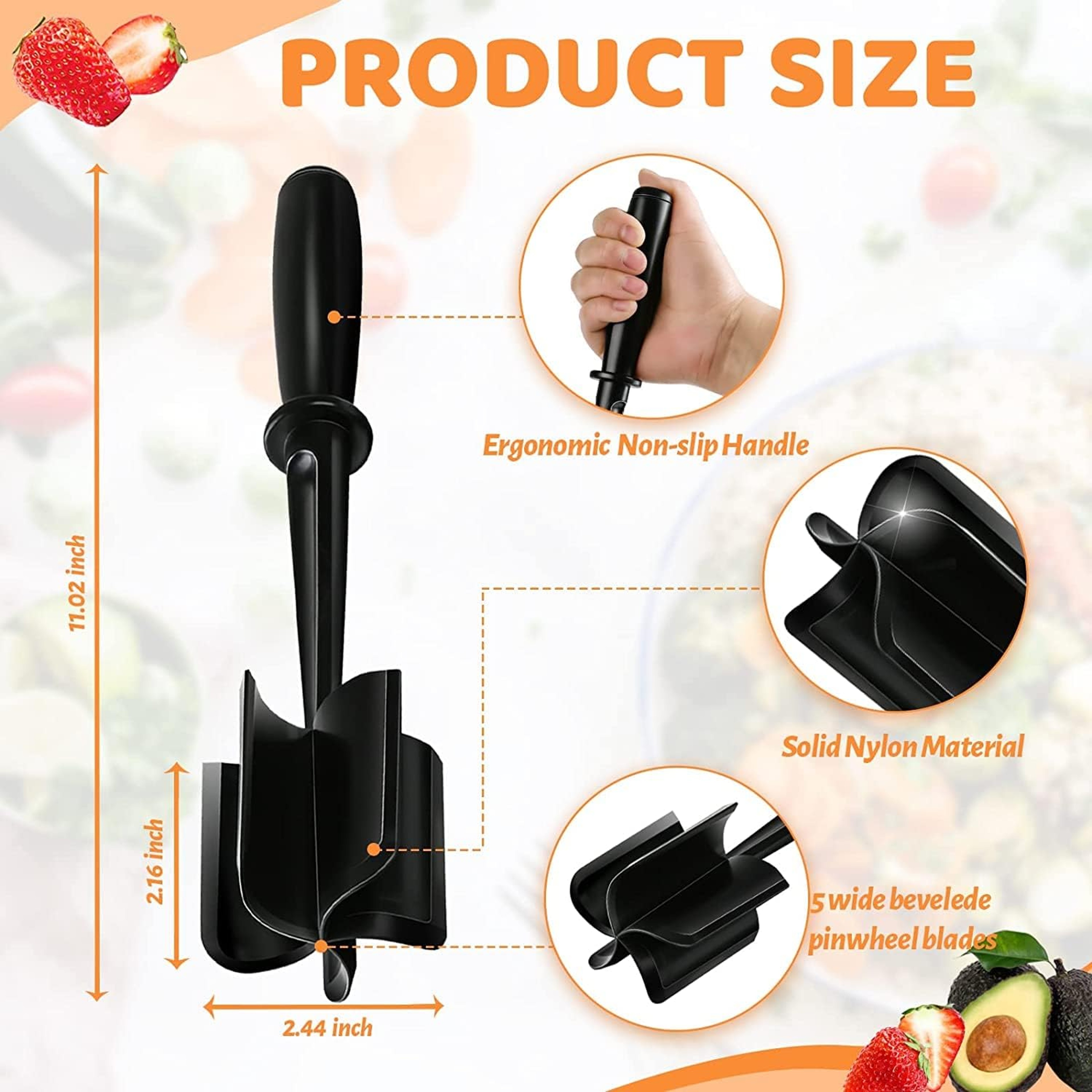 Professional Heat Resistant Ground Meat Chopper & Meat Masher Tool for Kitchen – view 2