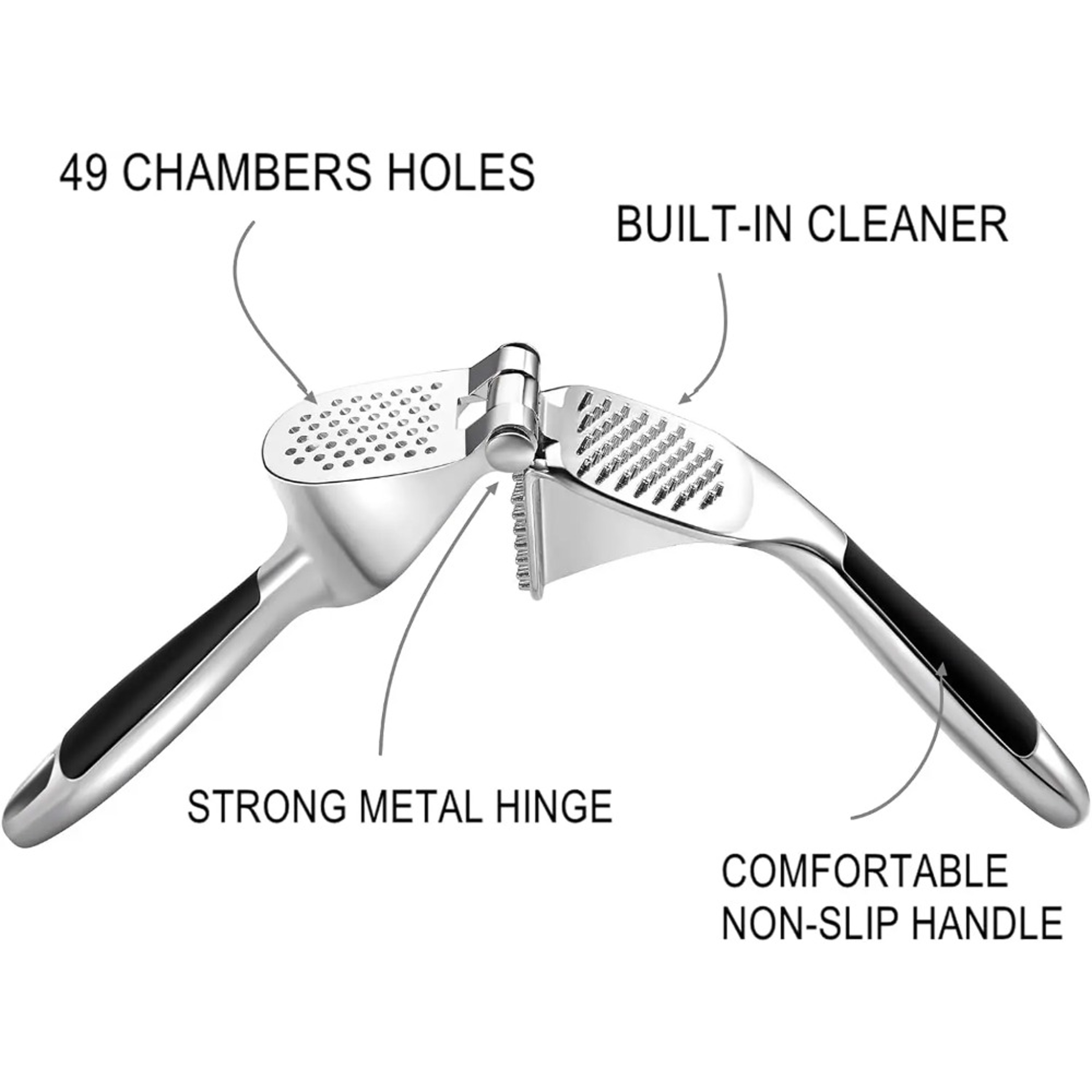 Premium Easy Squeeze Garlic Press & Crusher Heavy Duty Zinc Alloy Kitchen Tool – view 4
