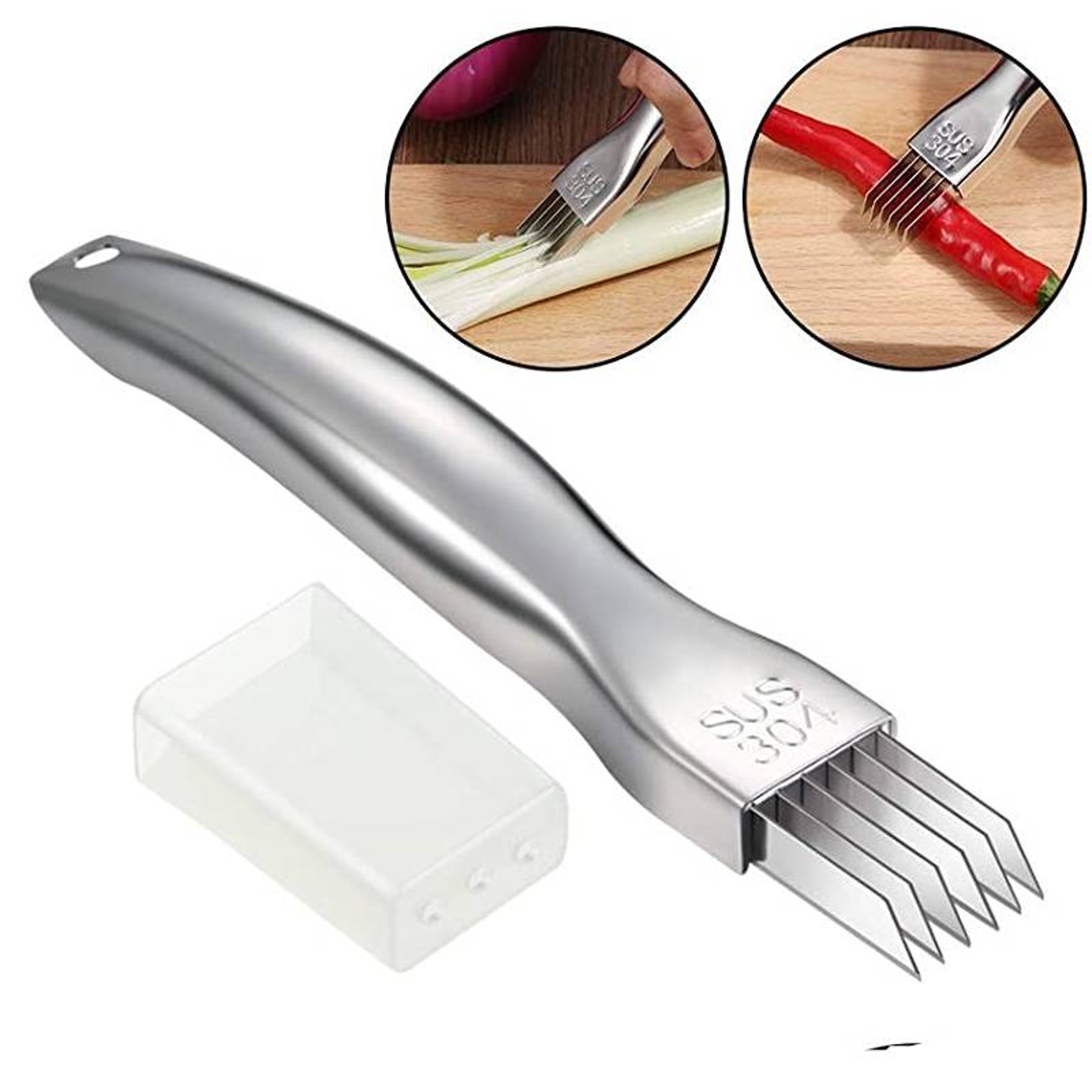 Stainless Steel Multifunction Vegetable Chopper  Green Onion Slicer Garlic Cutter 1