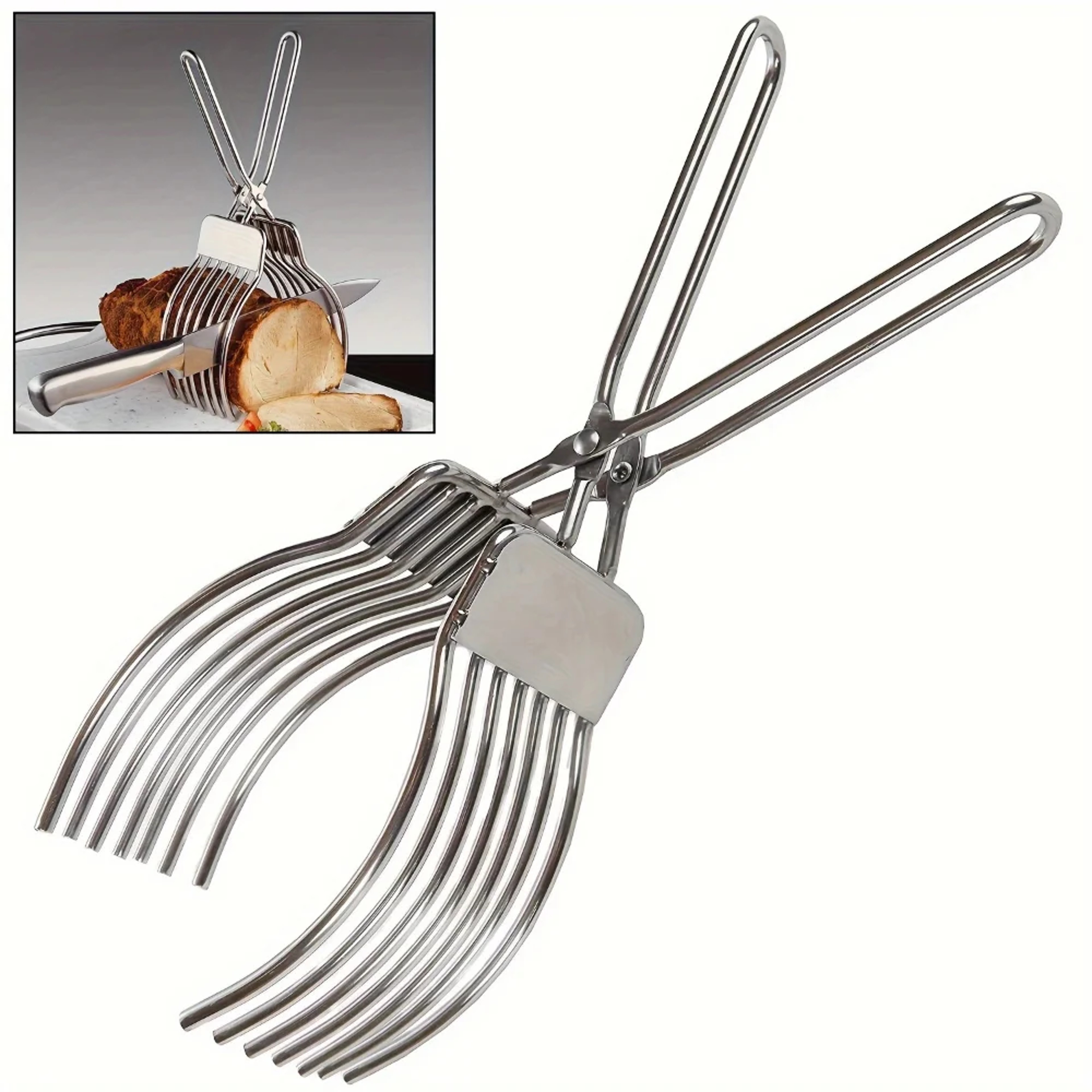 Stainless Steel BBQ Meat Slicer for Camping, Bread & Ham Cutting – view 3