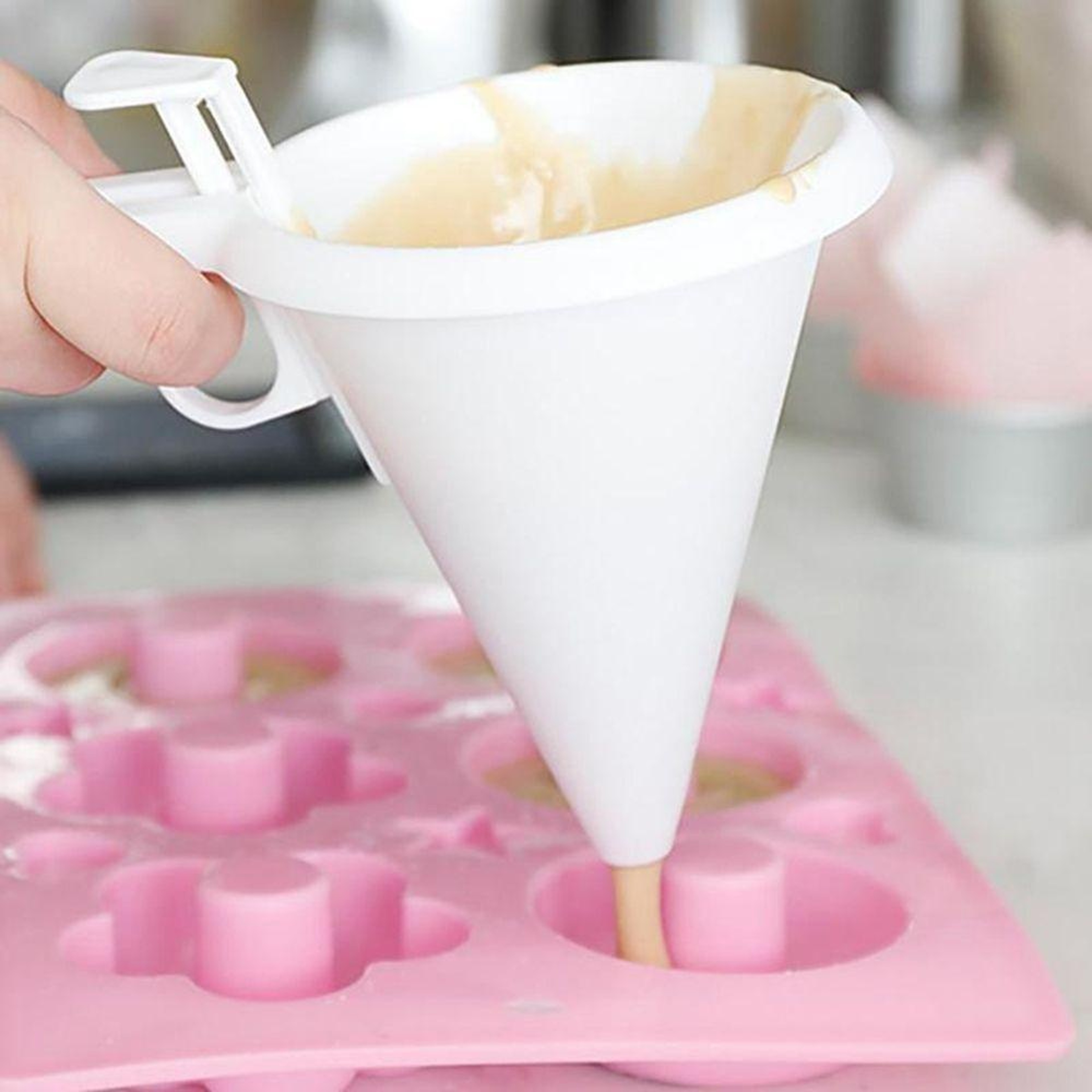 Precision Pour Batter & Decorating Funnel Dispenser for Pancakes, Chocolate & Cake Decorating – view 1