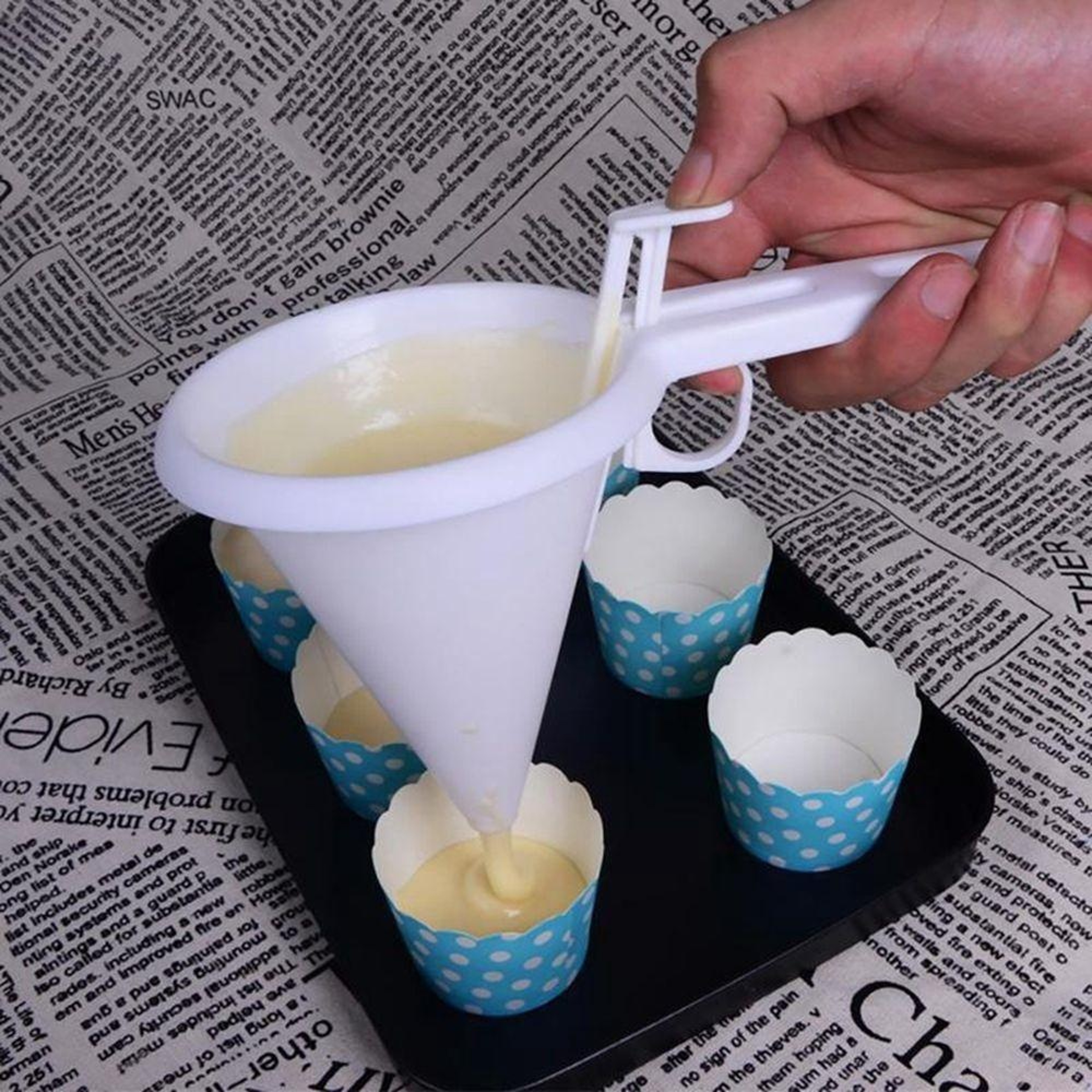 Precision Pour Batter & Decorating Funnel Dispenser for Pancakes, Chocolate & Cake Decorating – view 2