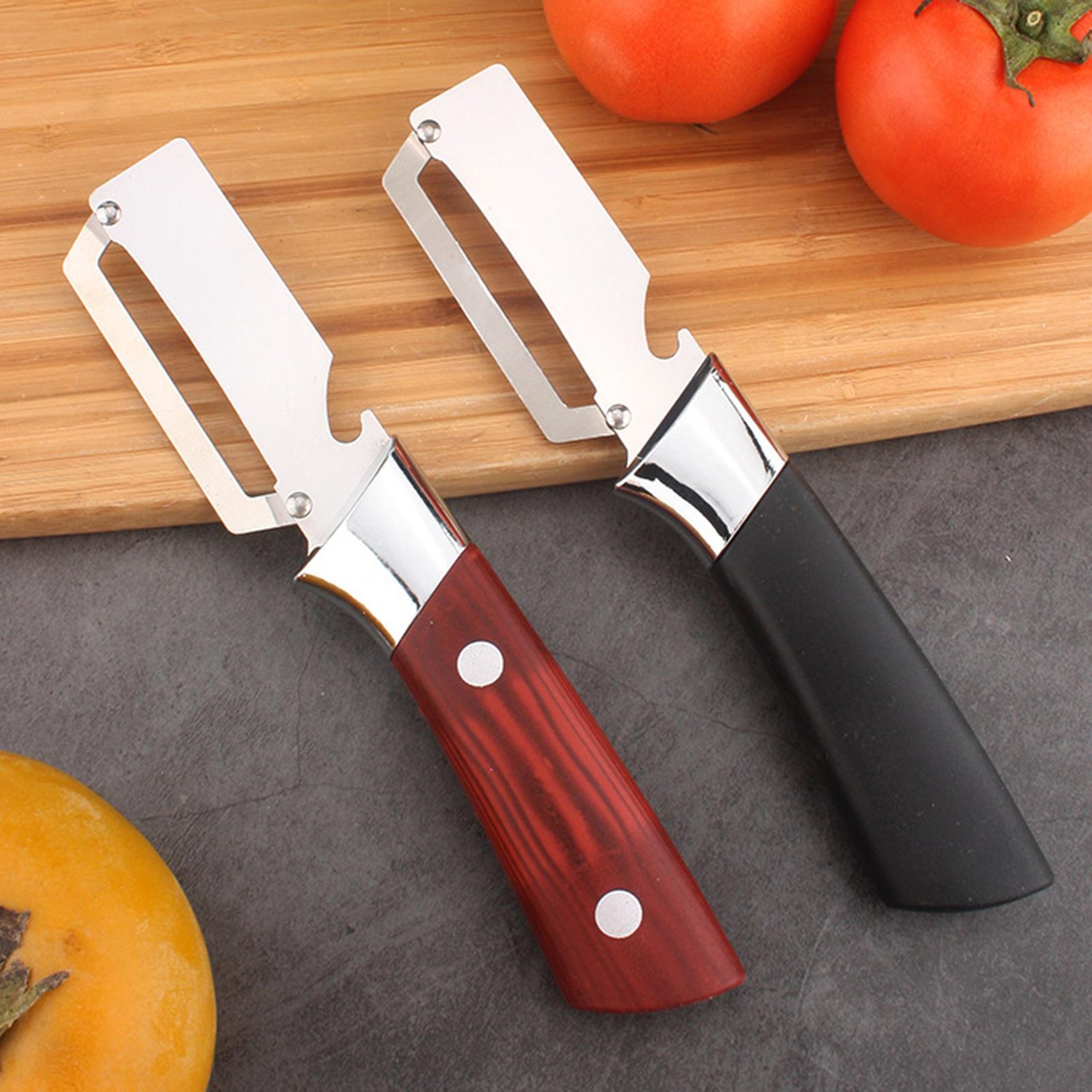 2 In 1 Stainless Steel Vegetable Peeler  Bottle Opener Kitchen Tool 0