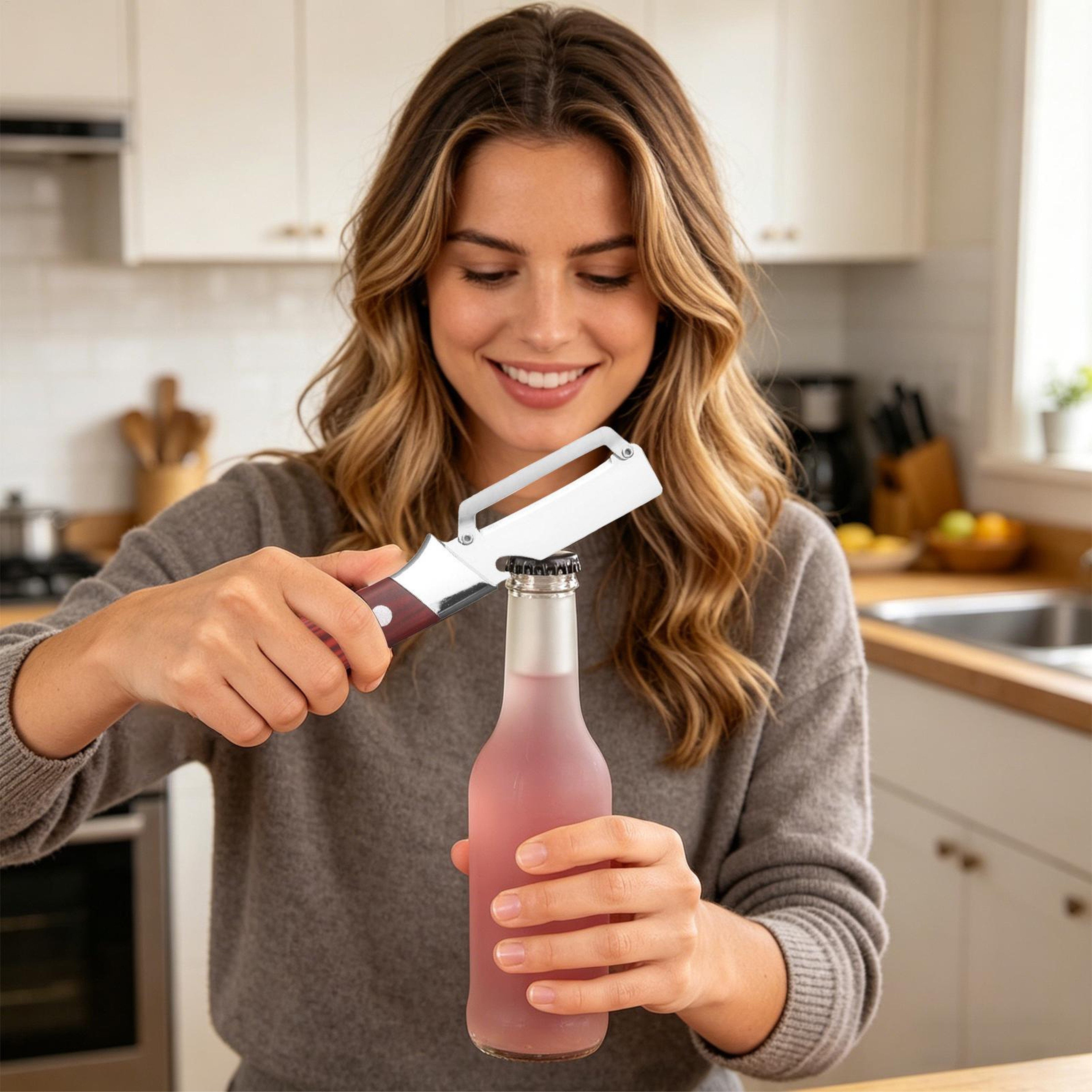 2 In 1 Stainless Steel Vegetable Peeler  Bottle Opener Kitchen Tool 1