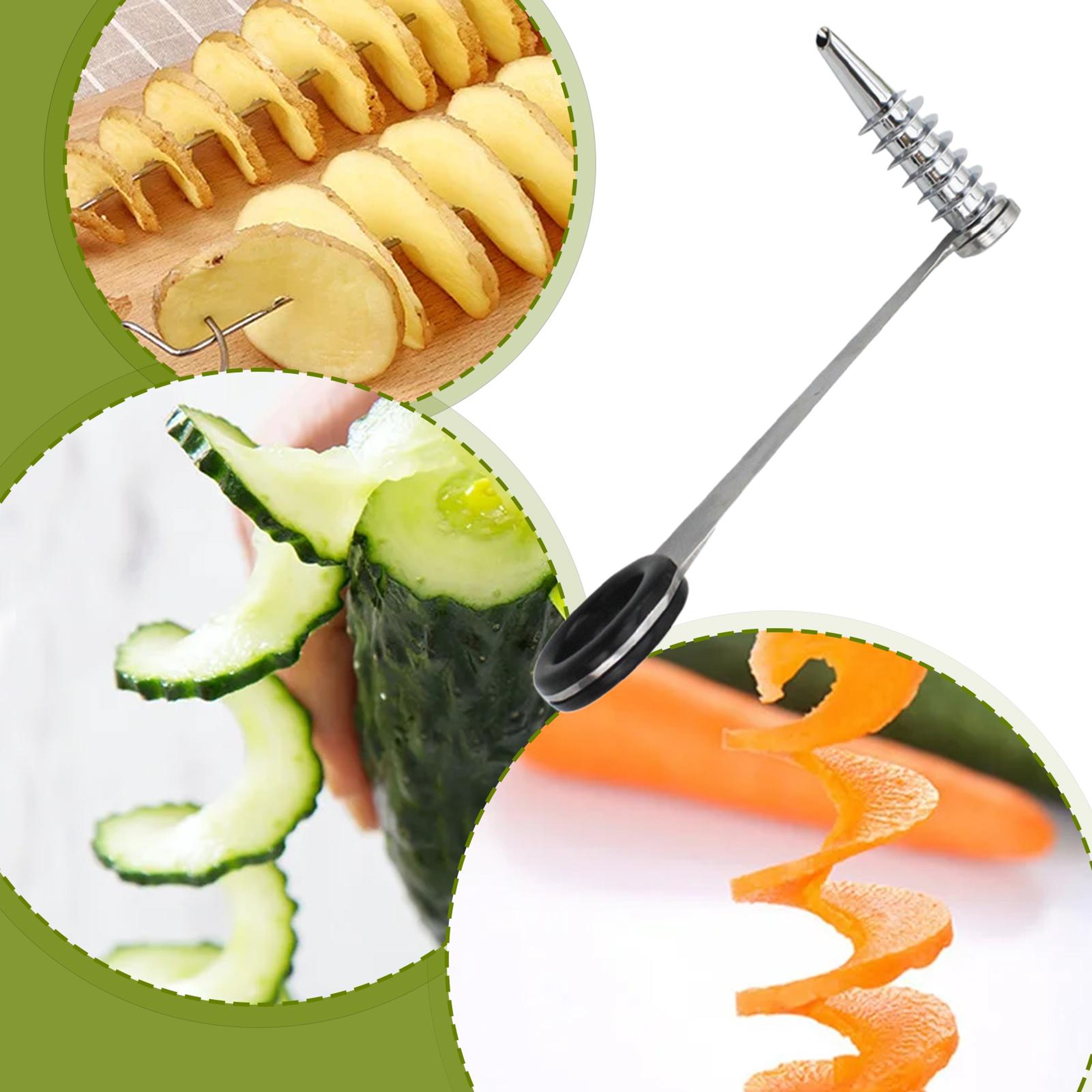 Precision Twist Vegetable Spiralizer Stainless Steel Cucumber Carrot Potato Cutter 4
