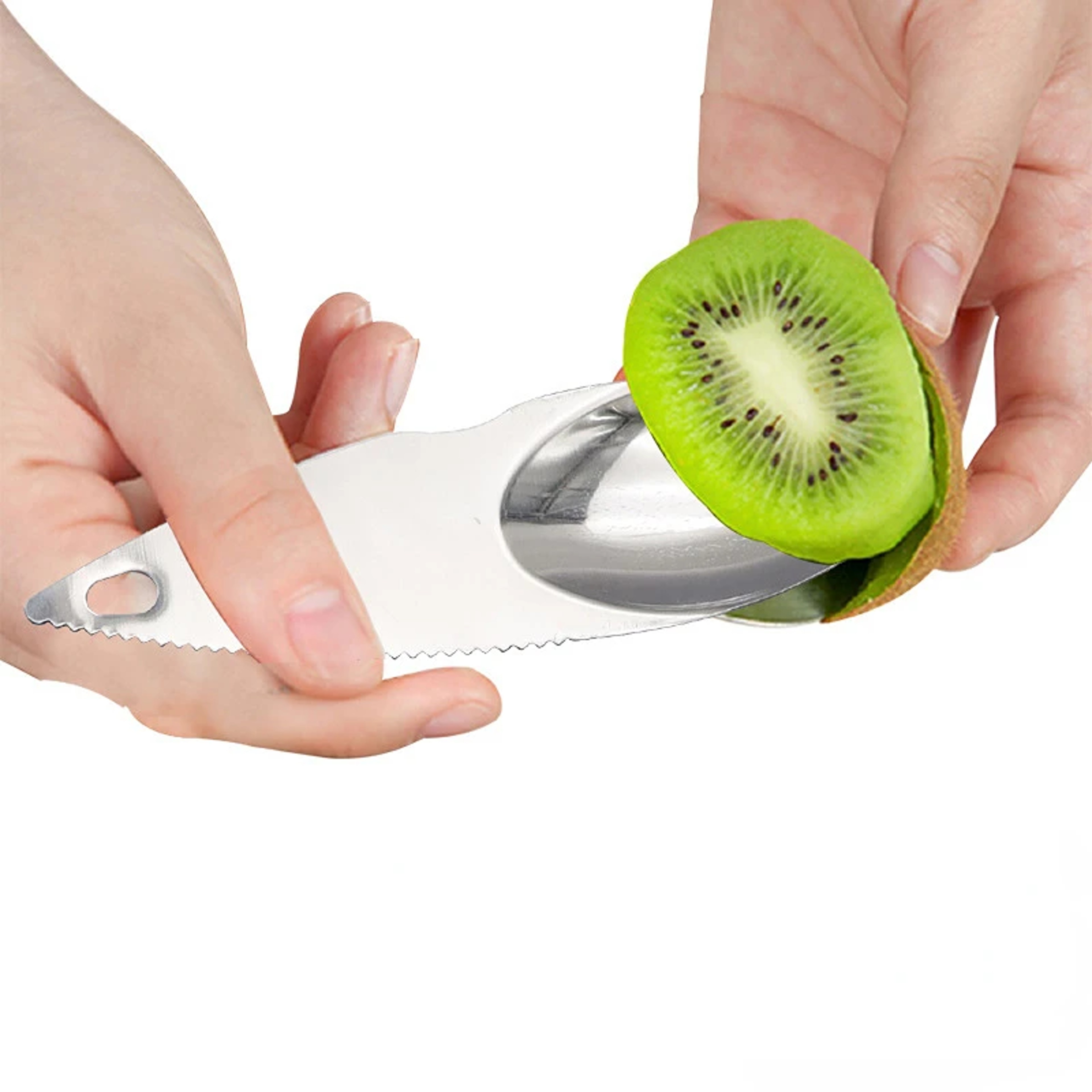 Kiwi Master Stainless Steel Kiwi Peeler Spoon & Serrated Fruit Cutter – view 1