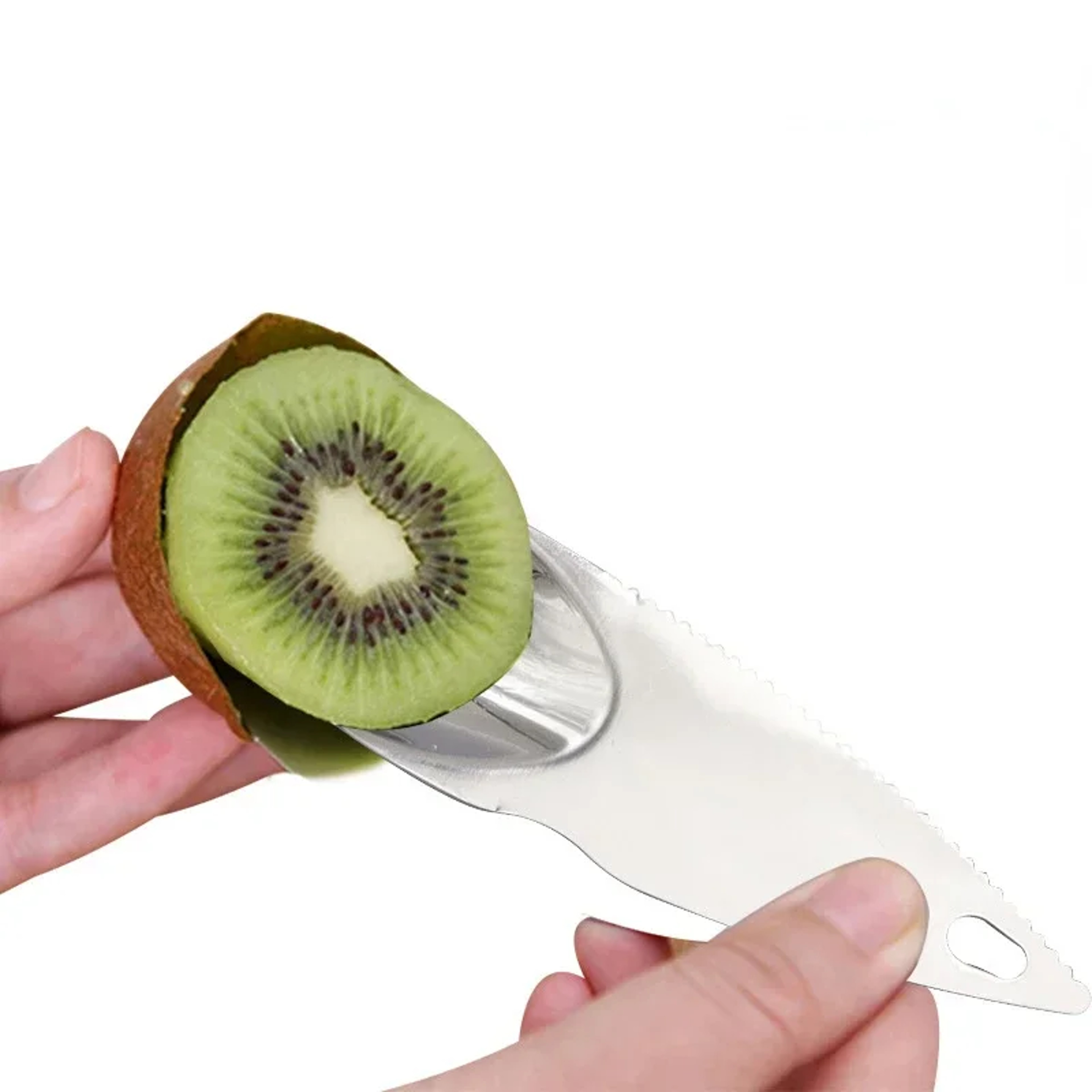 Kiwi Master Stainless Steel Kiwi Peeler Spoon & Serrated Fruit Cutter – view 3