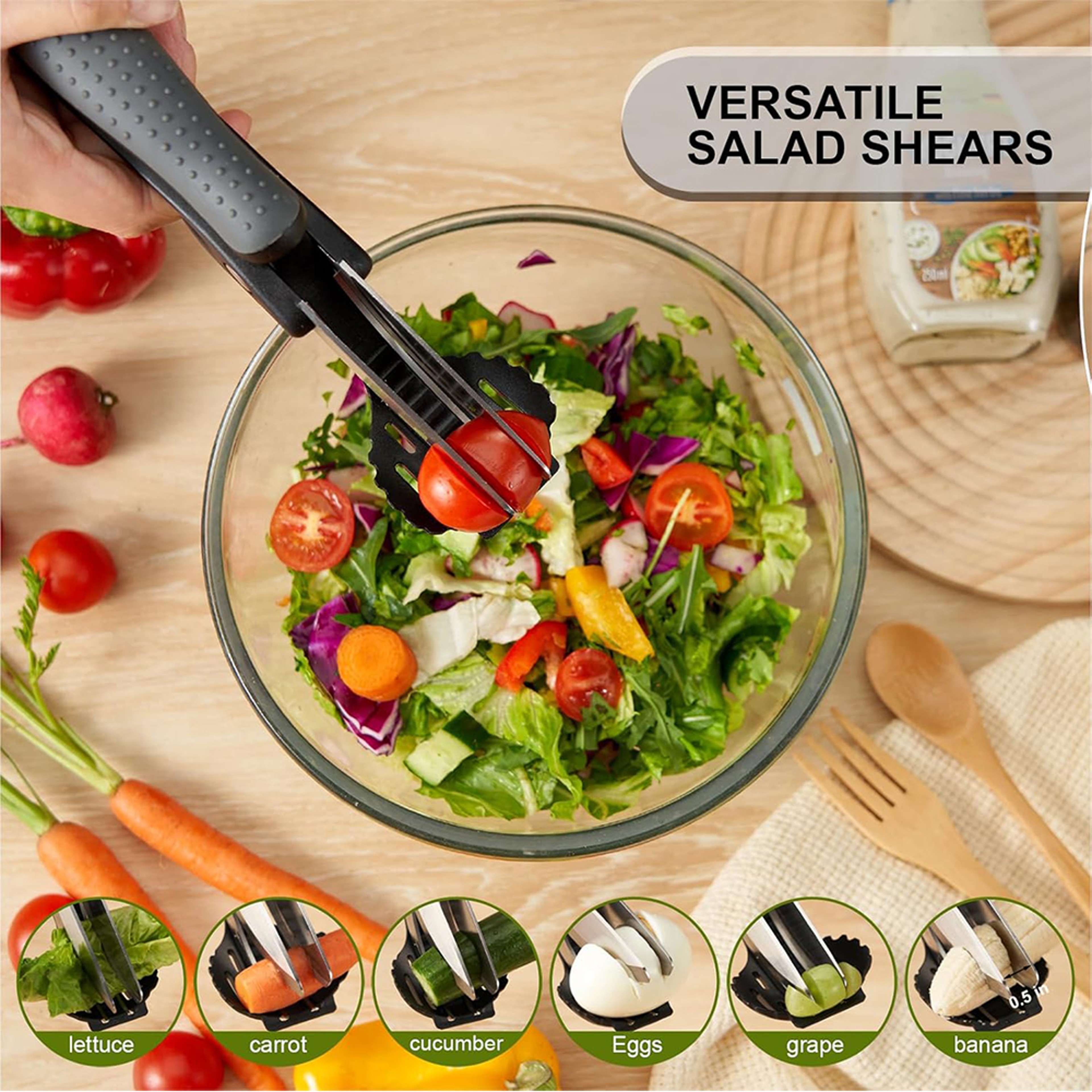 Fresh Cut Pro Salad Scissors & Chopper Double Blade Salad Cutter for Fast Meal Prep – view 5