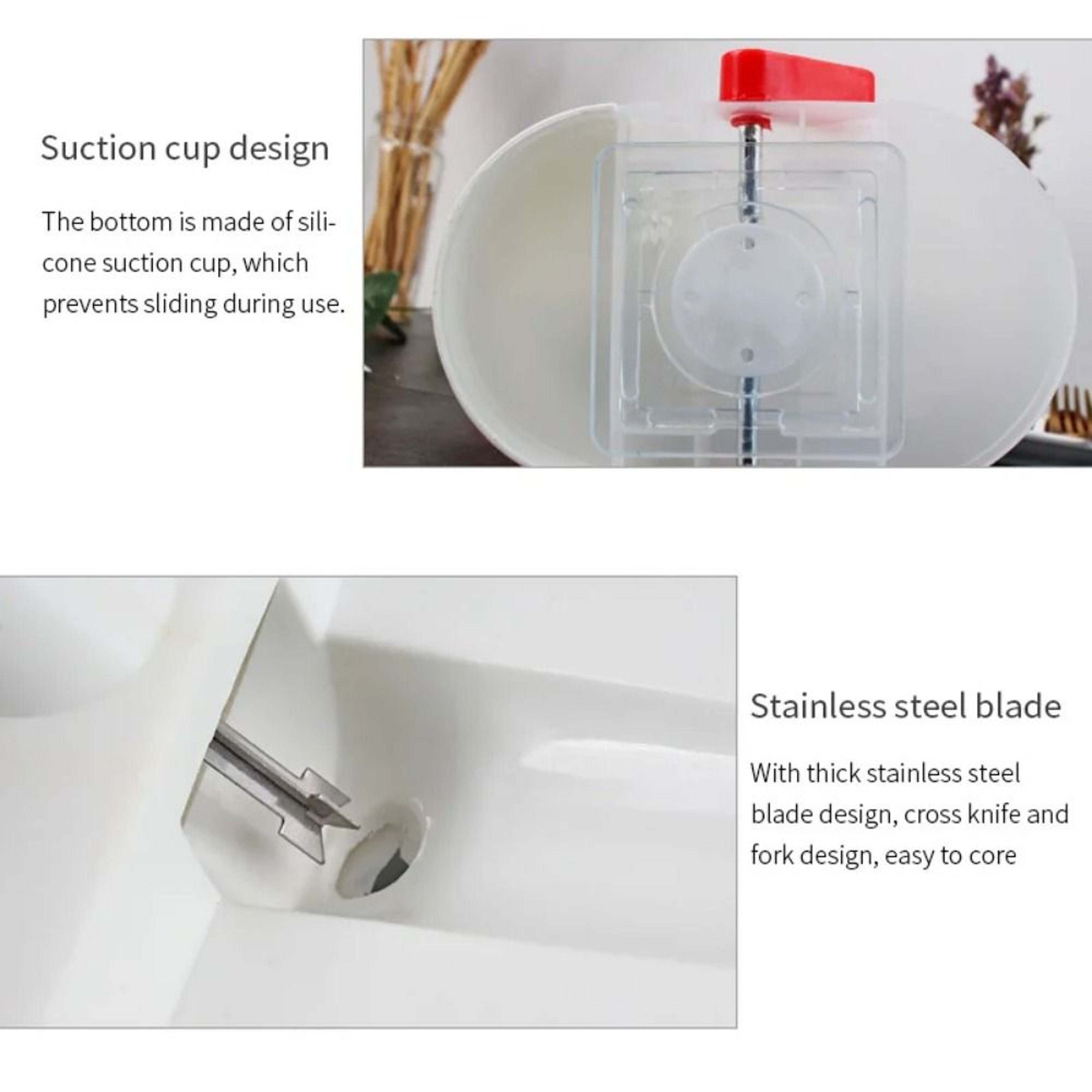 Manual Cherry Pitter Tool with Handle, Olive Pit Remover, Kitchen Fruit Stoner with Transparent Container – view 4