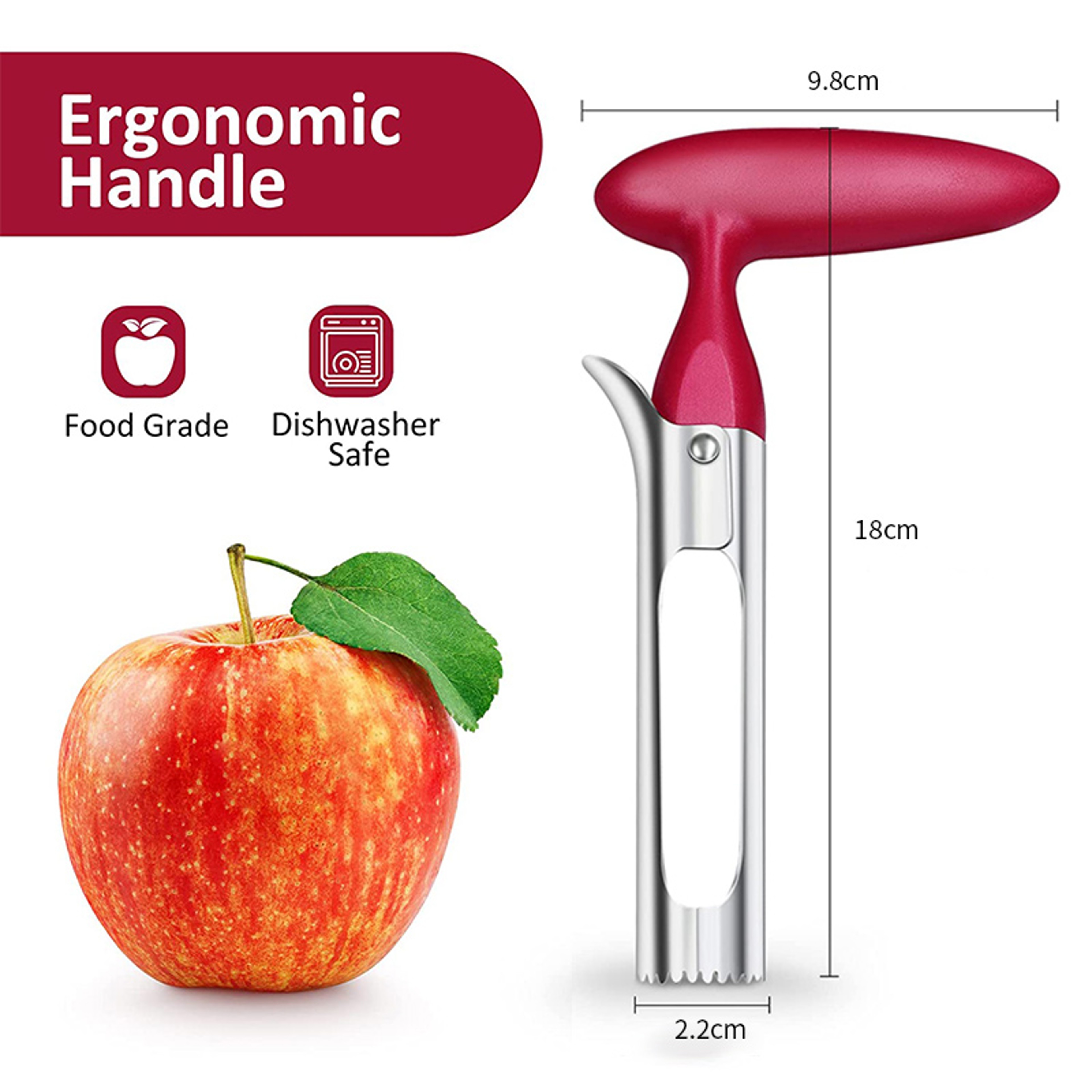 Premium Stainless Steel Apple Corer  Pear Core Remover Tool Quick Fruit Slicer  Seeder Kitchen Gadg 2