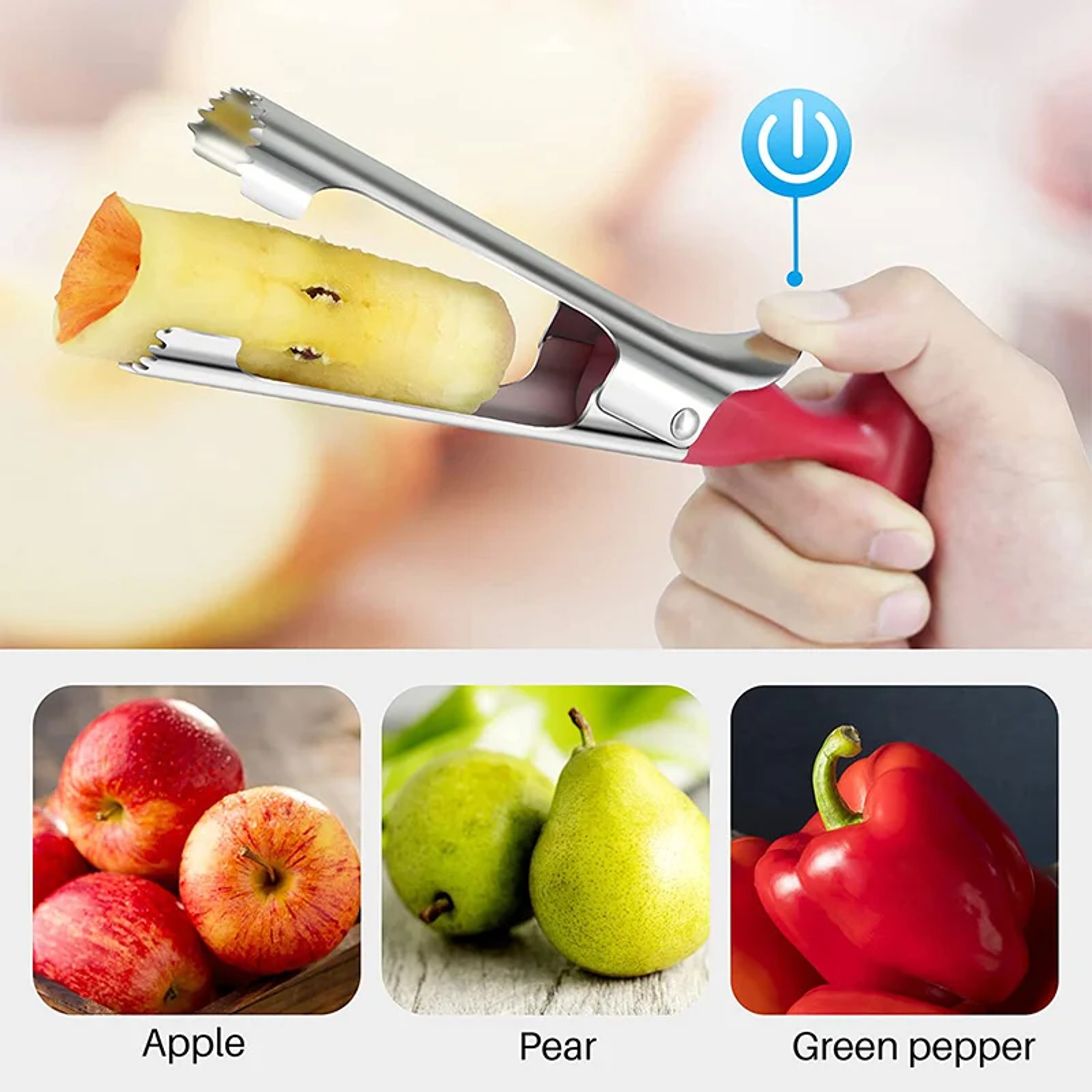 Premium Stainless Steel Apple Corer  Pear Core Remover Tool Quick Fruit Slicer  Seeder Kitchen Gadg 1