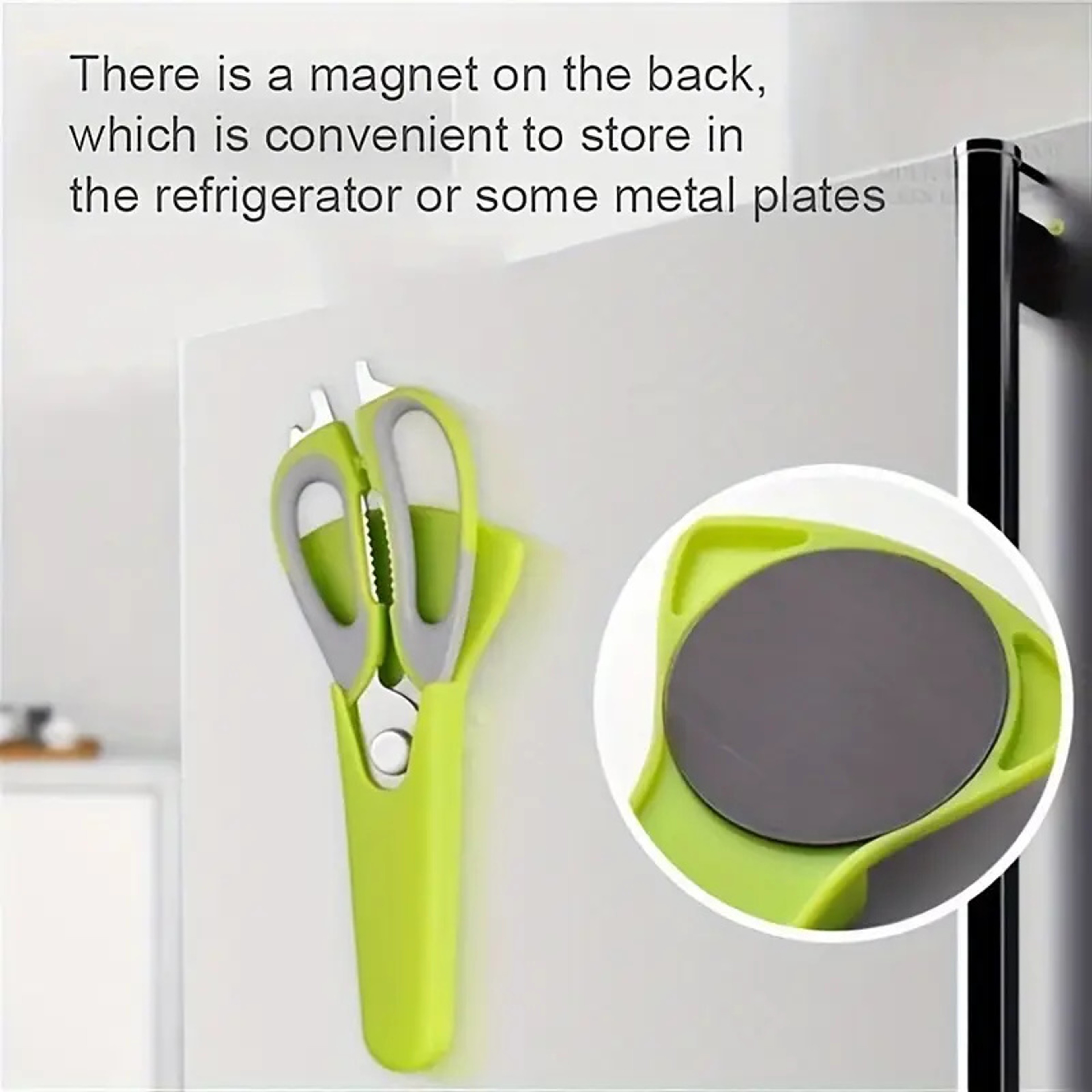 Kitchen Scissors With Magnetic Holder  Stainless Steel Blades 3