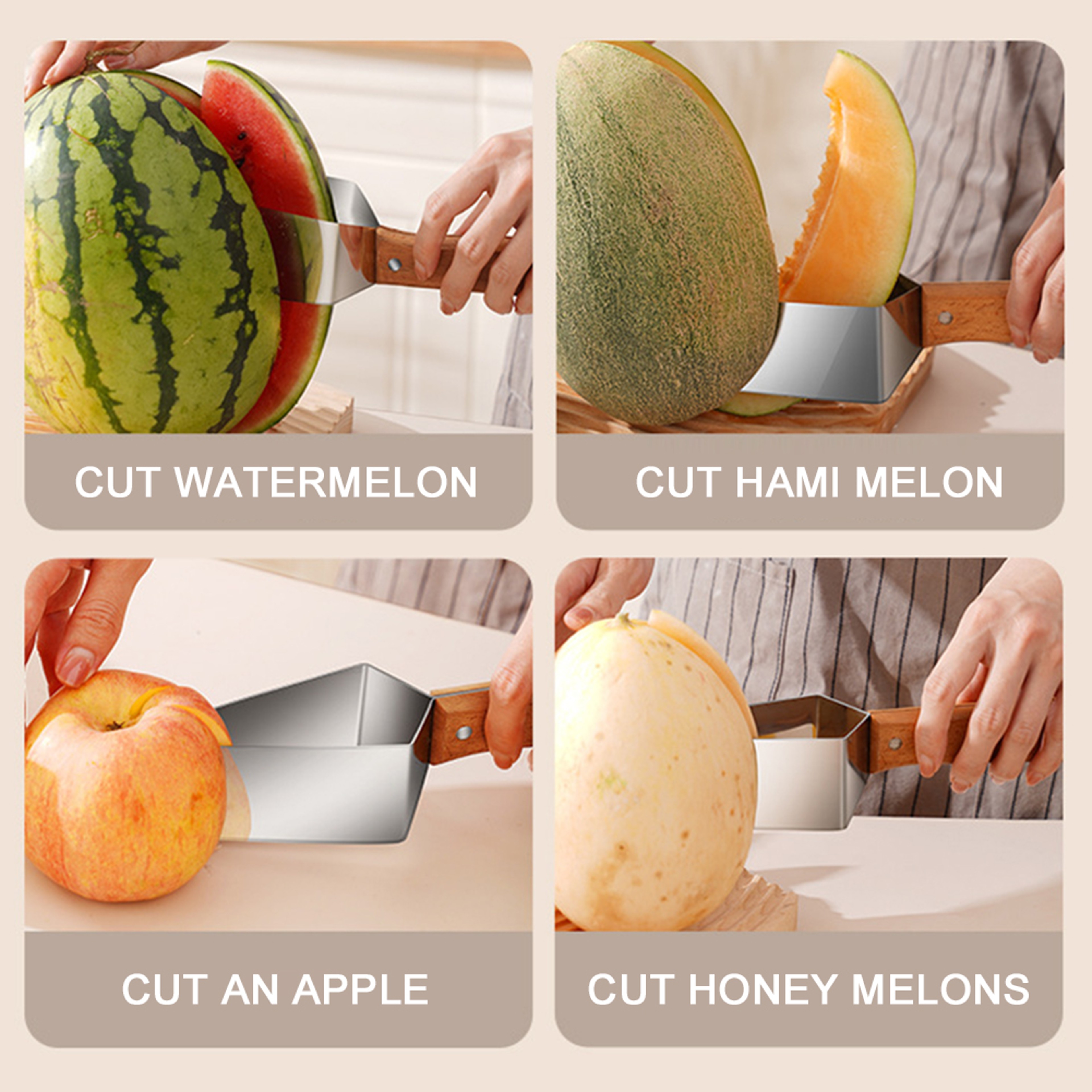 Fresh Slice Stainless Steel Watermelon Cutter  Fruit Slicer Tool 5