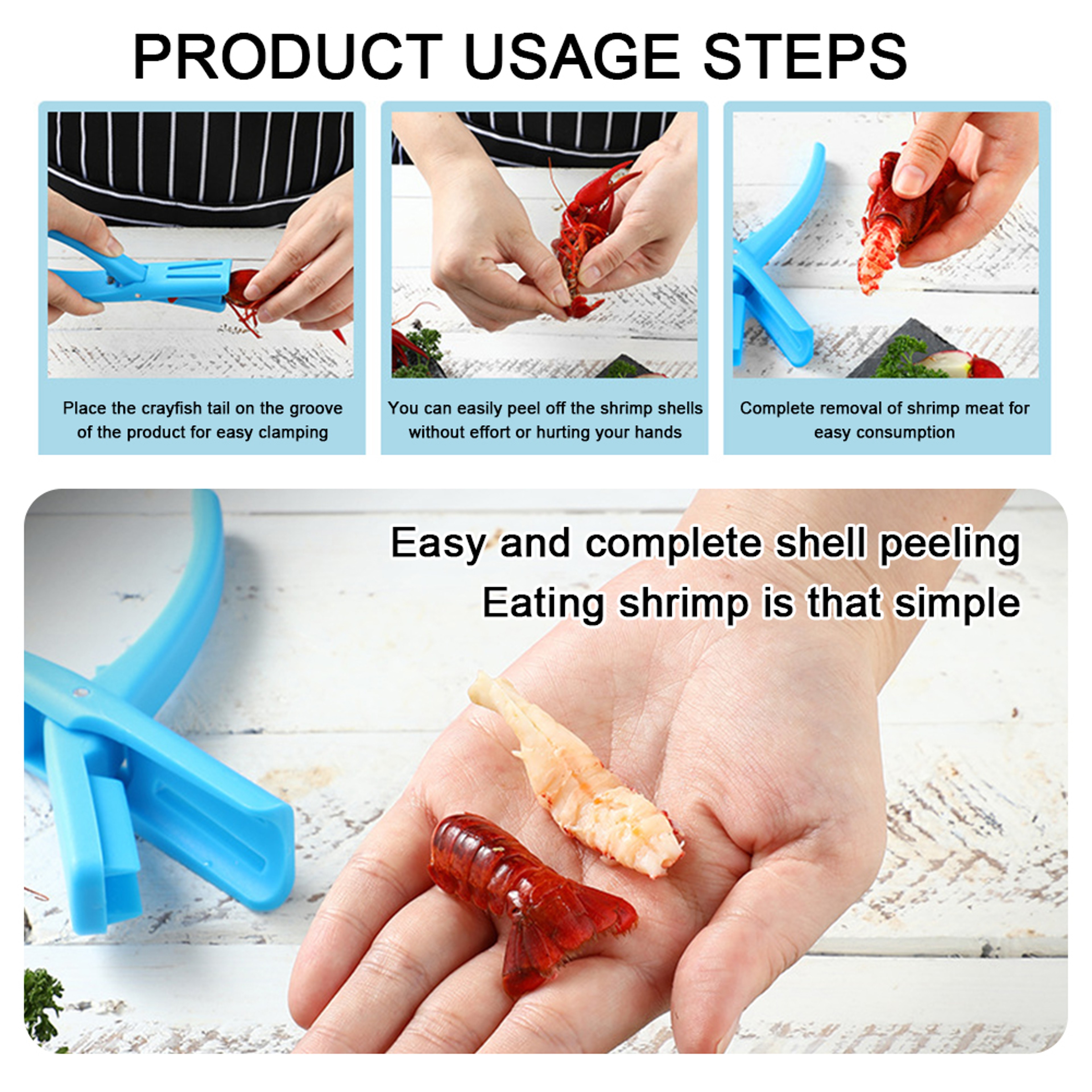 Shrimp Peeler & Lobster Sheller Tool with Non-Slip Handle – view 6