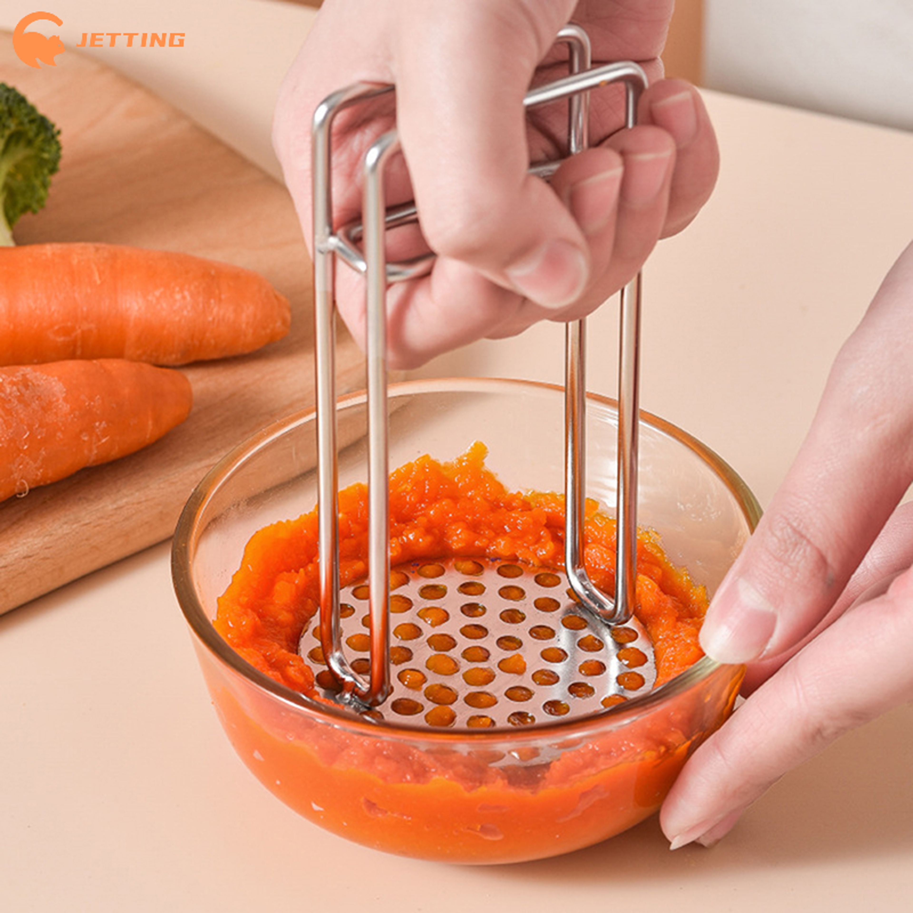 Stainless Steel Potato Masher Vegetable Press Kitchen Tool – view 2