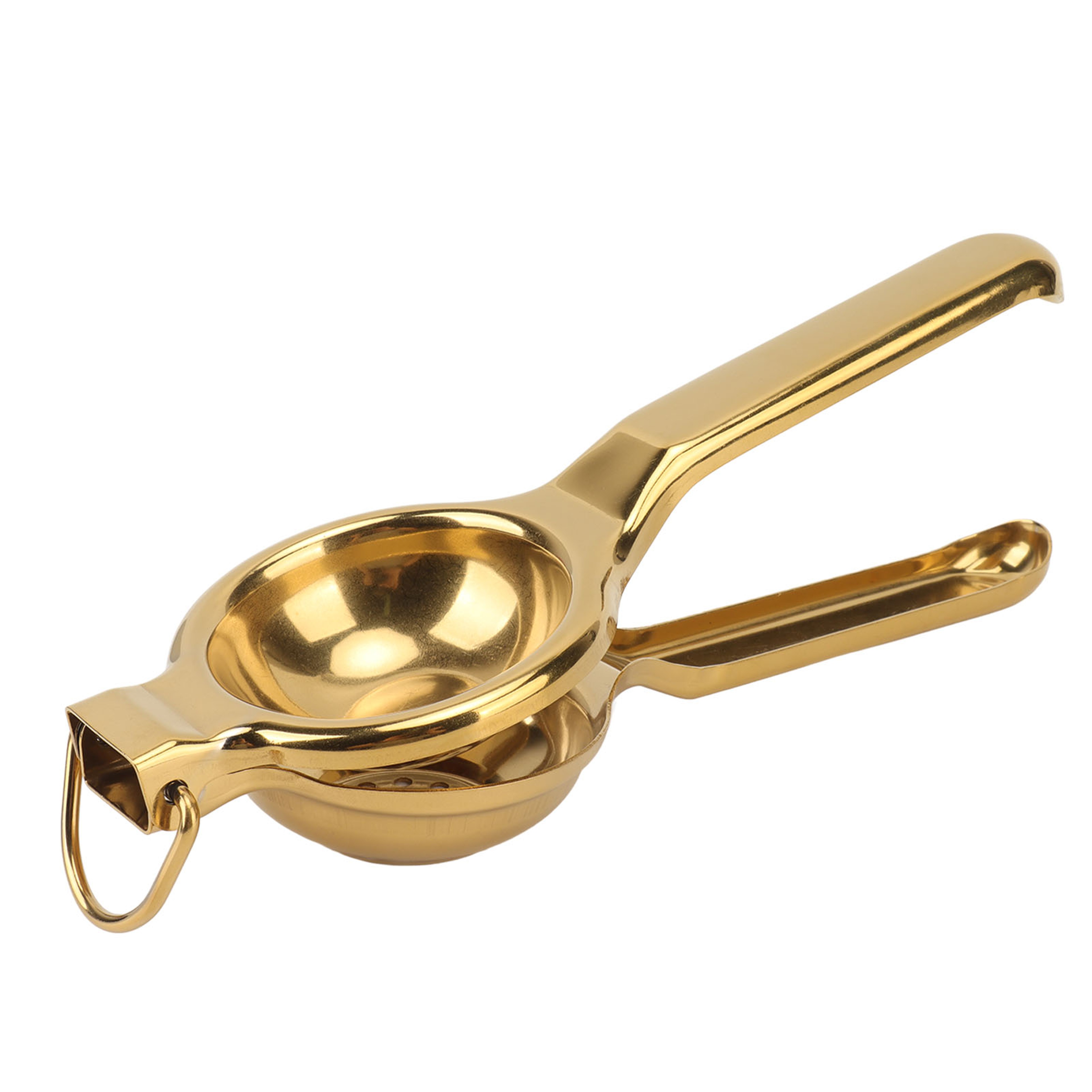 Steel Ergonomic Long Handle Lemon Squeezer Gold Handheld Citrus Juicer for Effortless Pressing – view 7