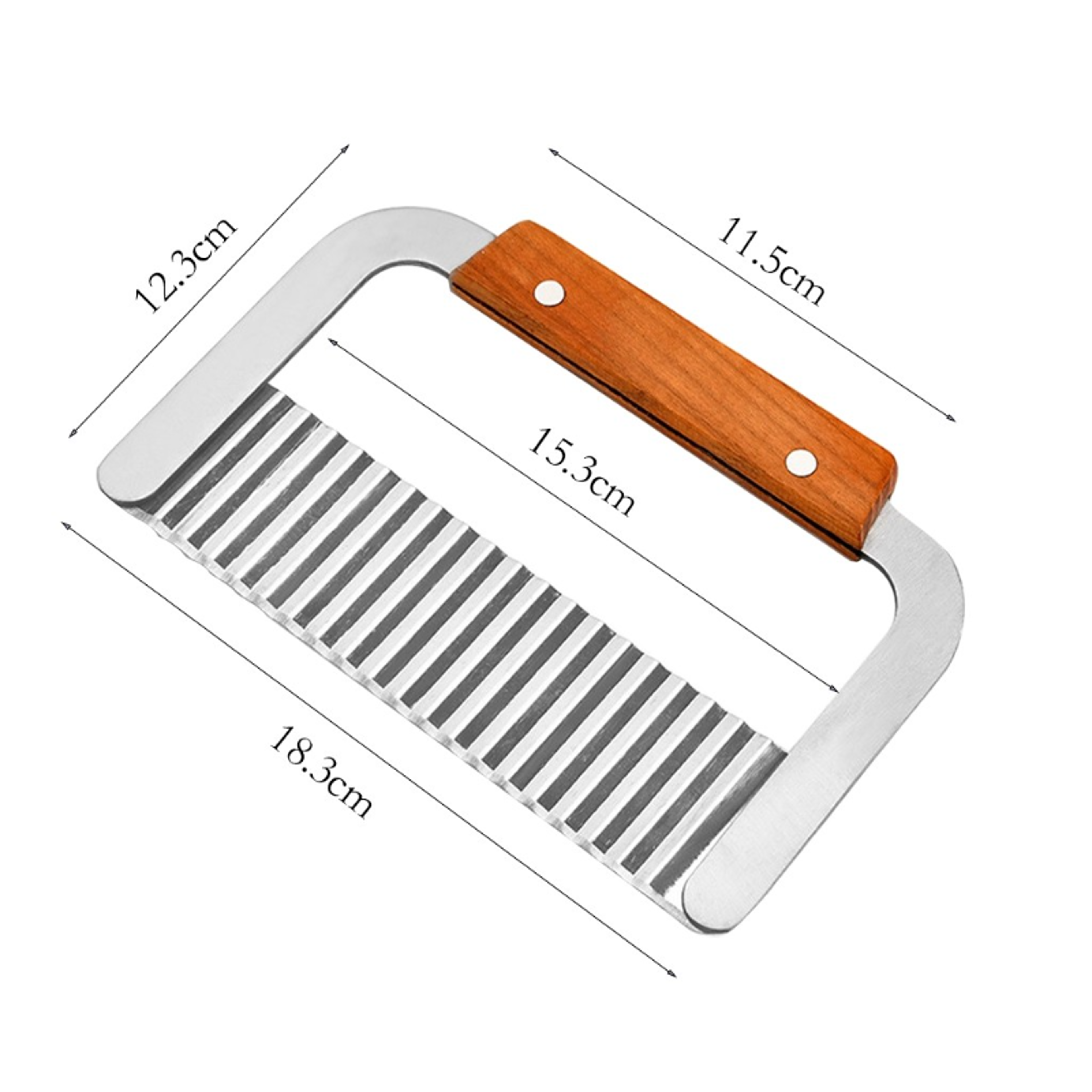 Stainless Steel French Fry Cutter & Crinkle Potato Slicer for Vegetables and Fruits – view 3