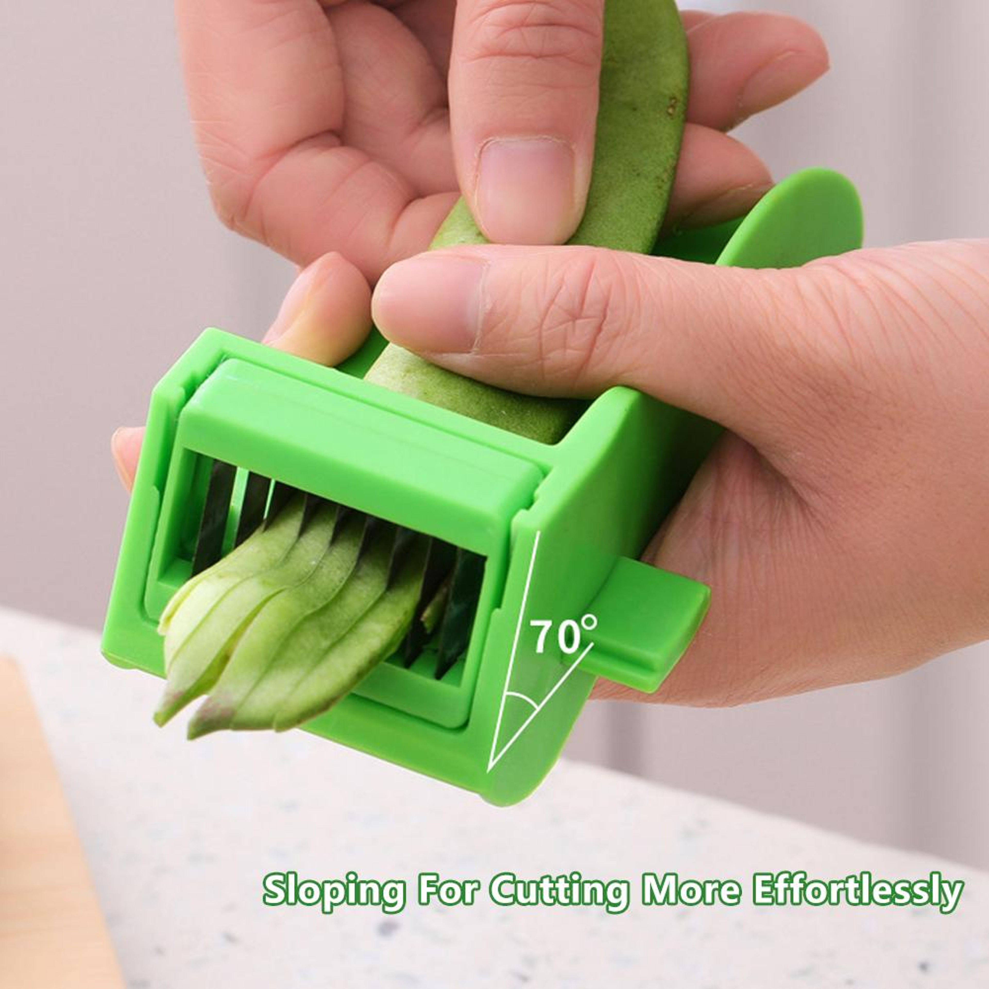 Green Bean Slicer & Vegetable Peeler Manual Bean String Remover Kitchen Cutter Tool – view 4