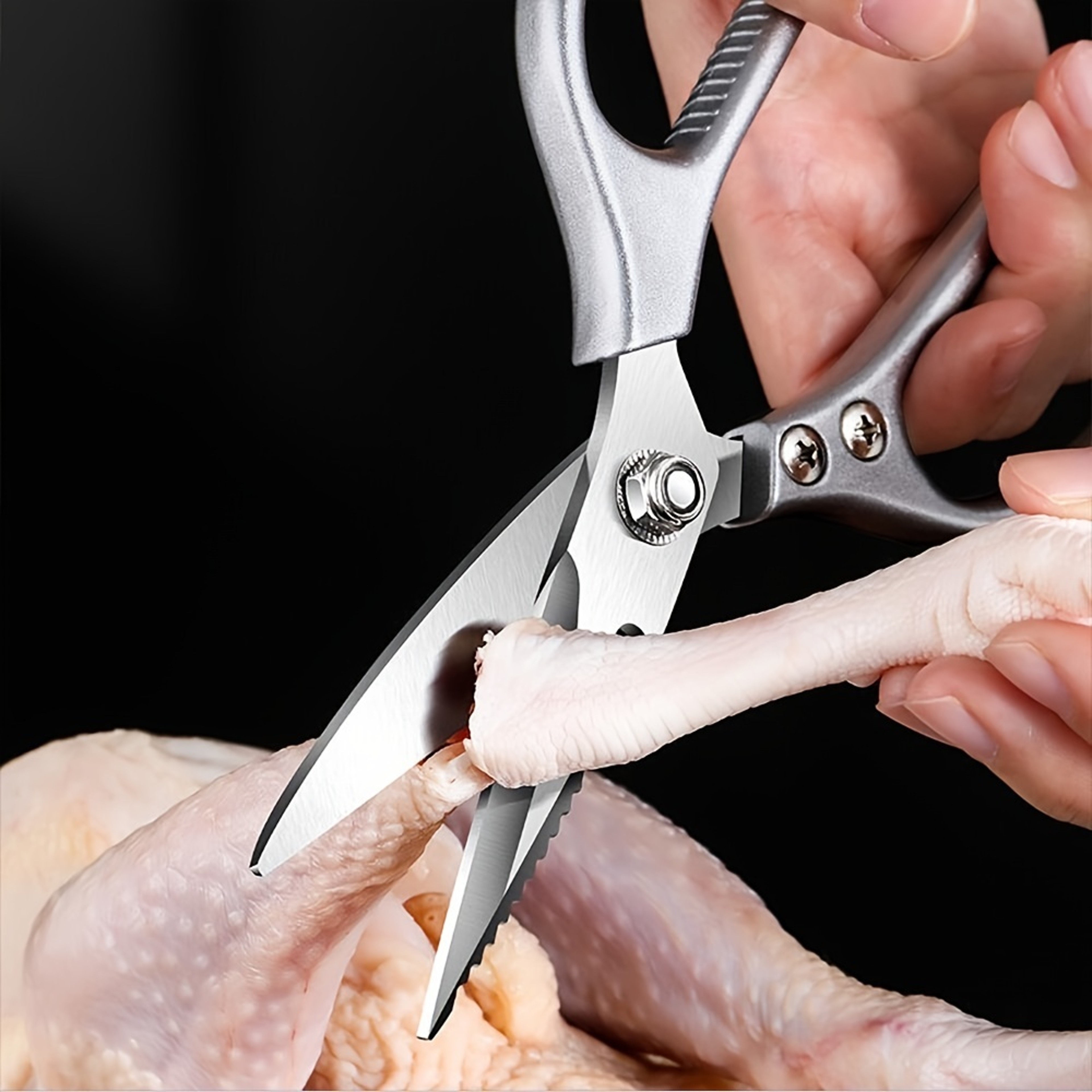 Heavy Duty Stainless Steel Poultry Kitchen Shears 8.5 Inch with Aluminum Alloy Handle – view 5