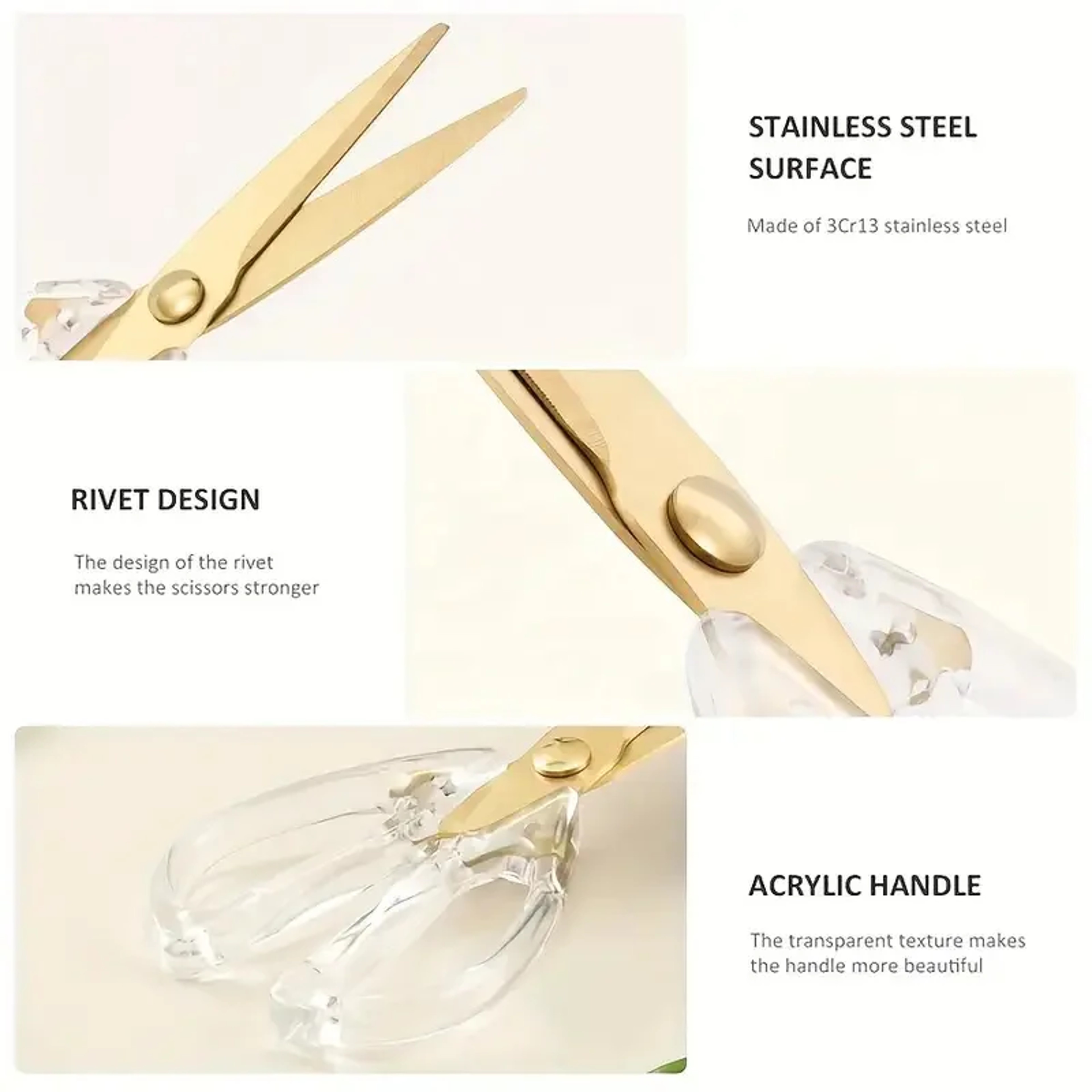 Transparent Handle Kitchen Scissors Heavy Duty Stainless Steel Meat & Vegetable Shears for Kitchen Use – view 6