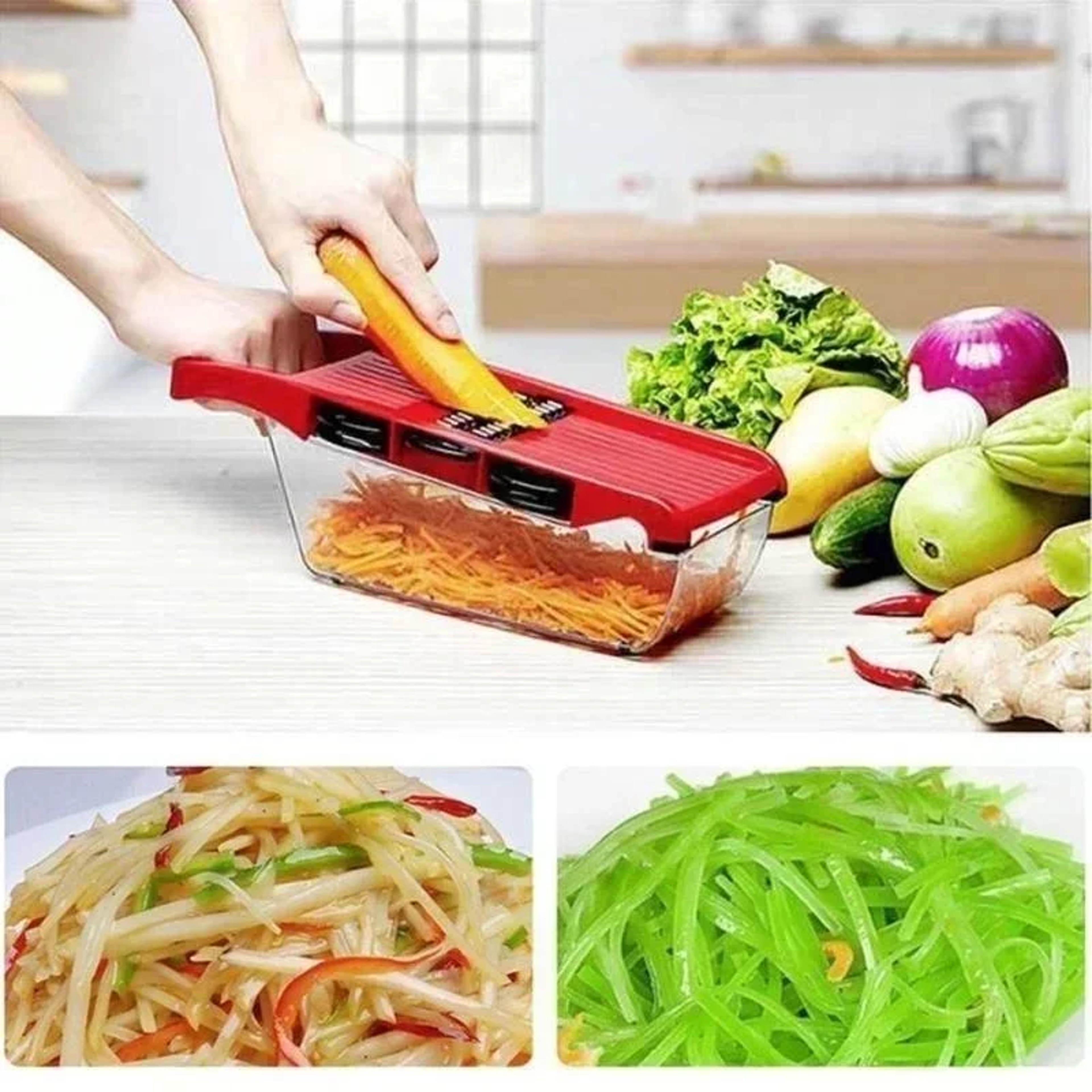 Multifunction Portable Vegetable Slicer Potato & Carrot Shredder Kitchen Mandoline Cutter – view 6