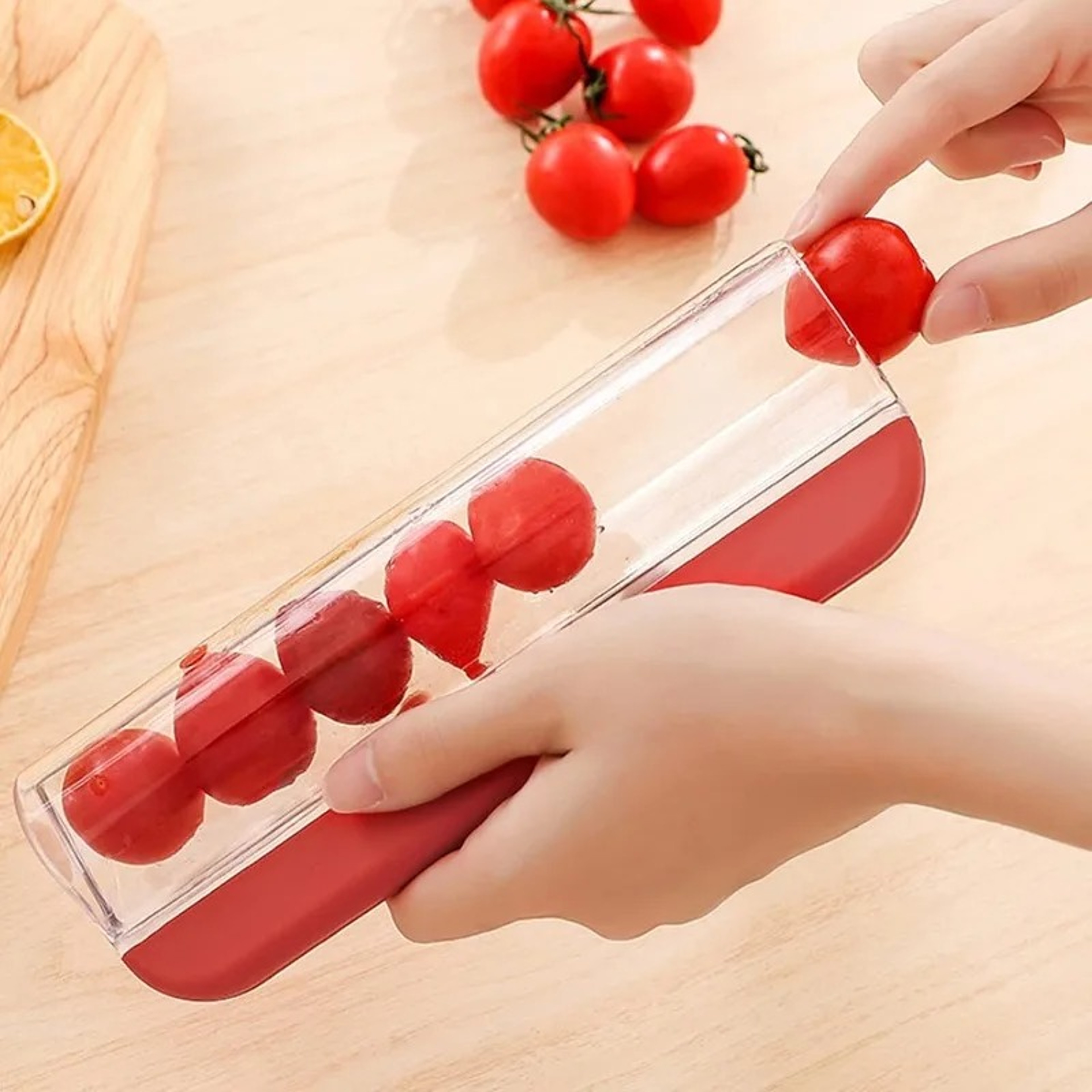 Non Stick Tomato Slicer  Grape Cutter Manual Fruit Vegetable Dicer Rust Proof Kitchen Gadget 1