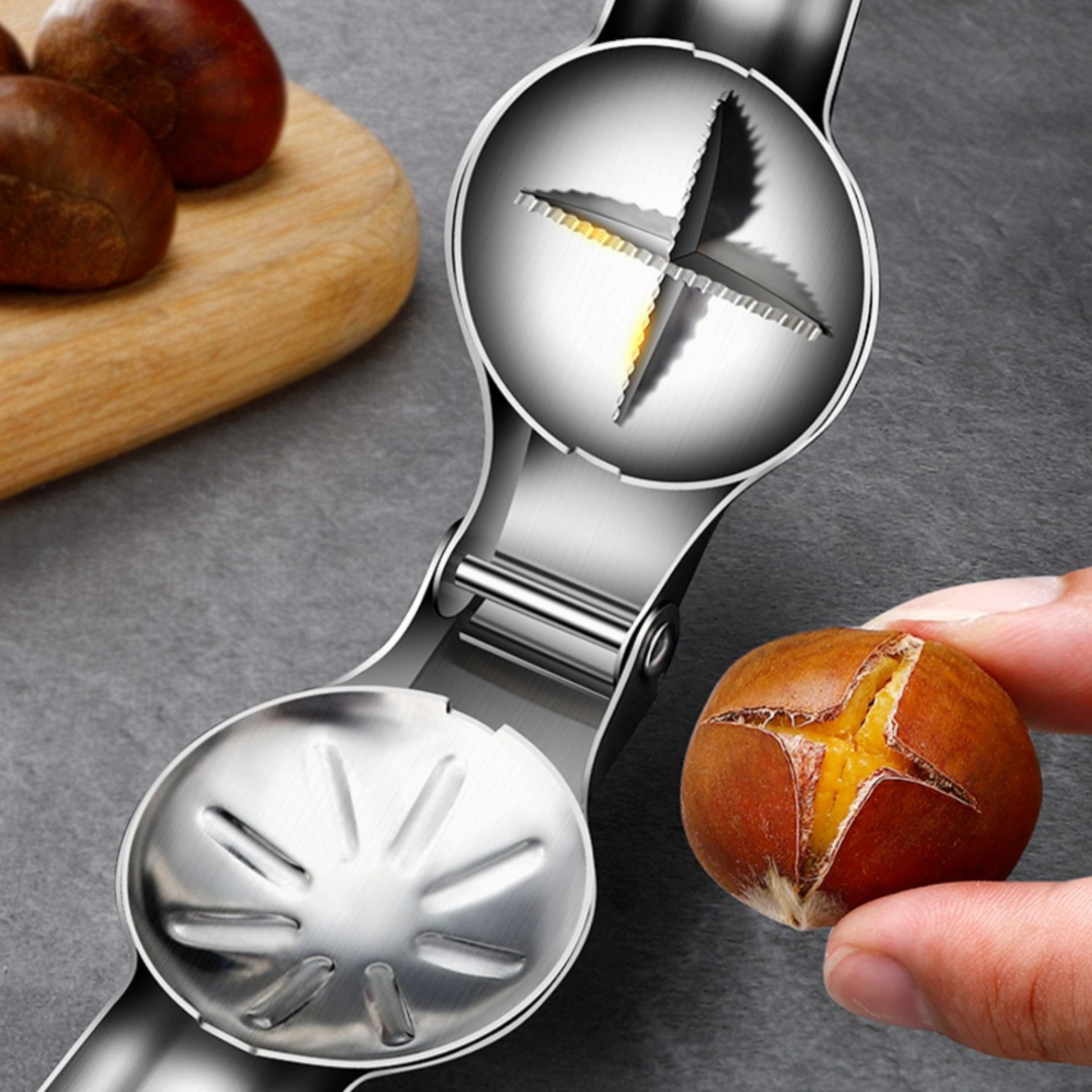 Stainless Steel Chestnut and Walnut Cracker Tool Hazelnut Sheller Nut Cracking Knife for Home Use – view 4