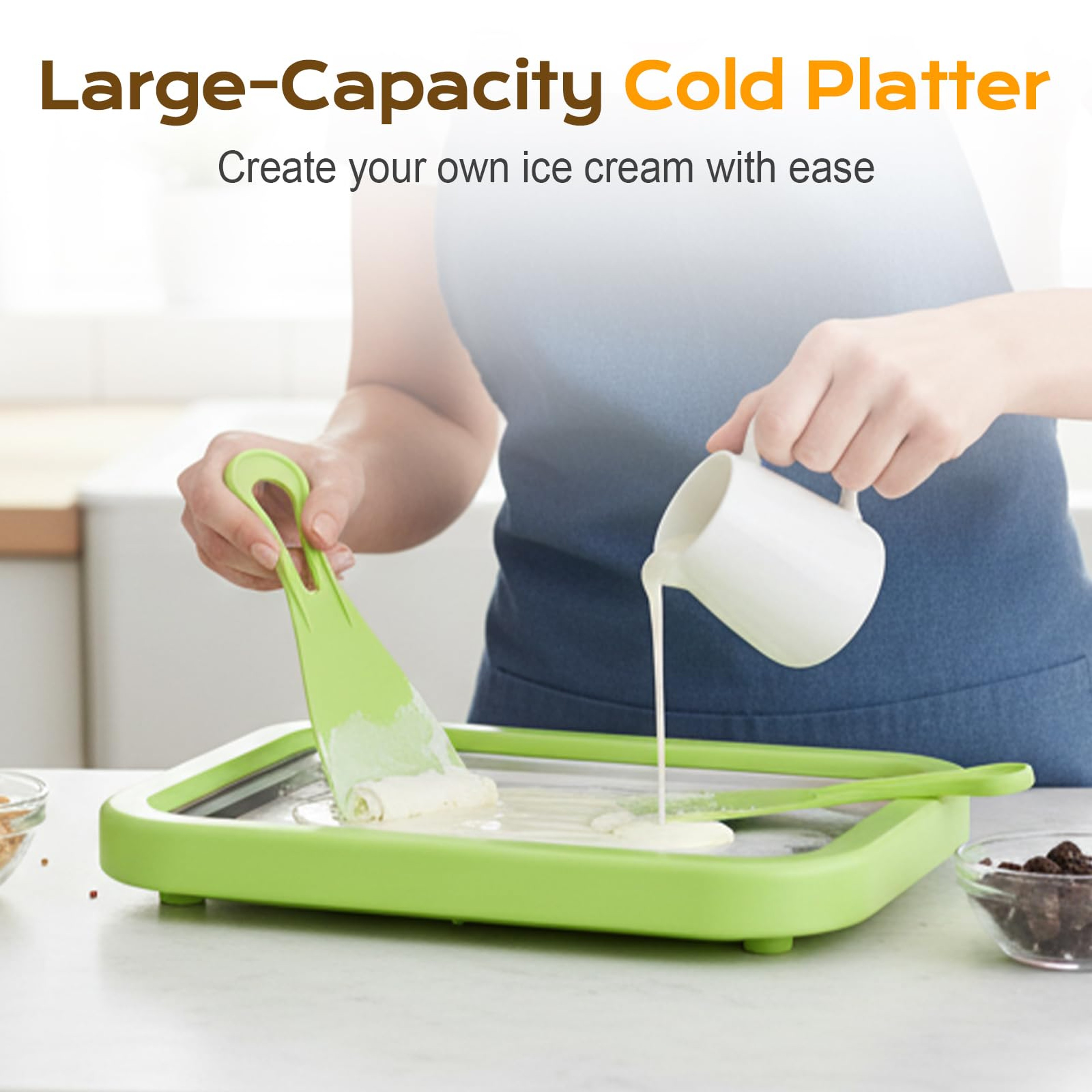 Stainless Steel Rolled Ice Cream Maker DIY Ice Cream Pan for Homemade Frozen Yogurt & Desserts – view 6