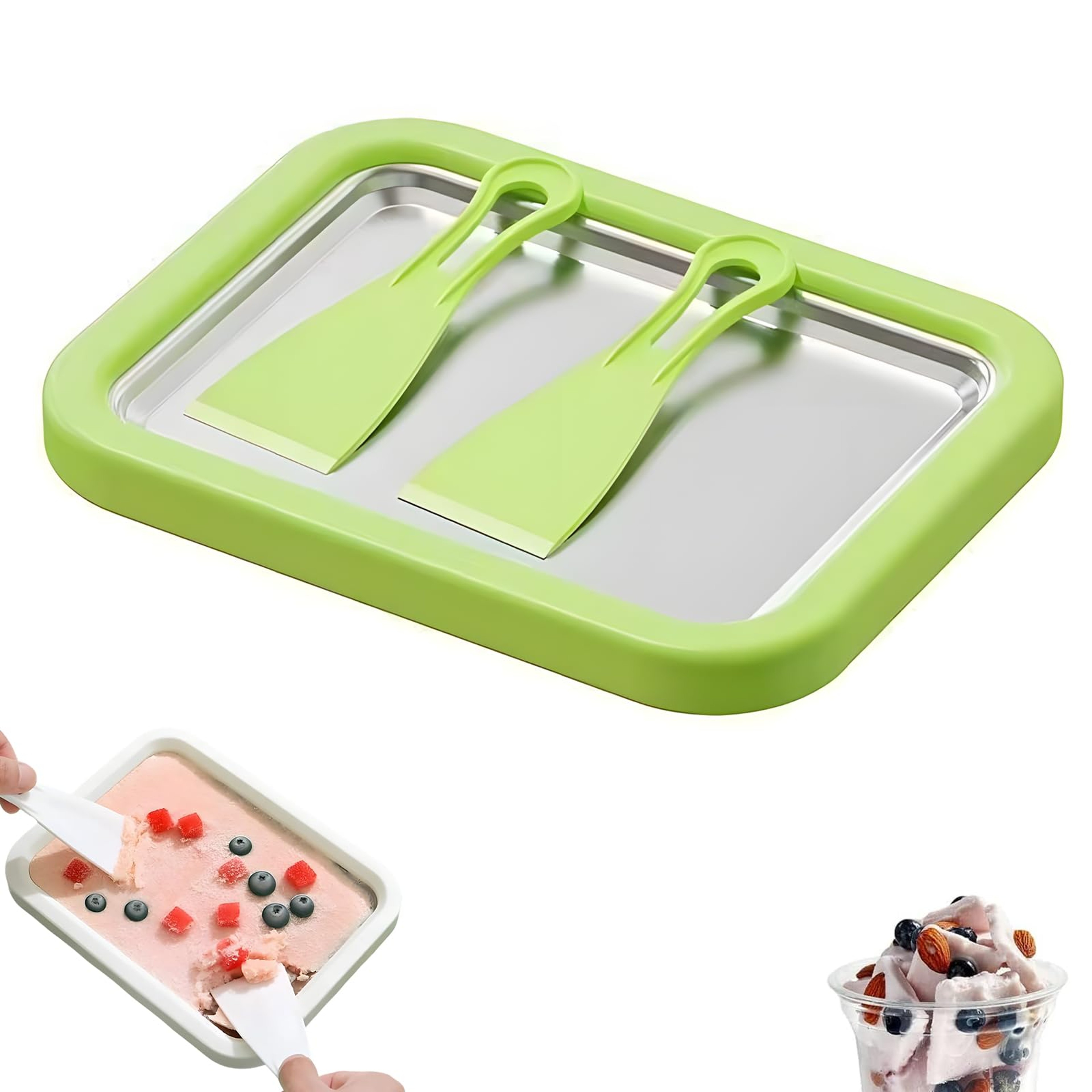 Stainless Steel Rolled Ice Cream Maker DIY Ice Cream Pan for Homemade Frozen Yogurt & Desserts – view 7