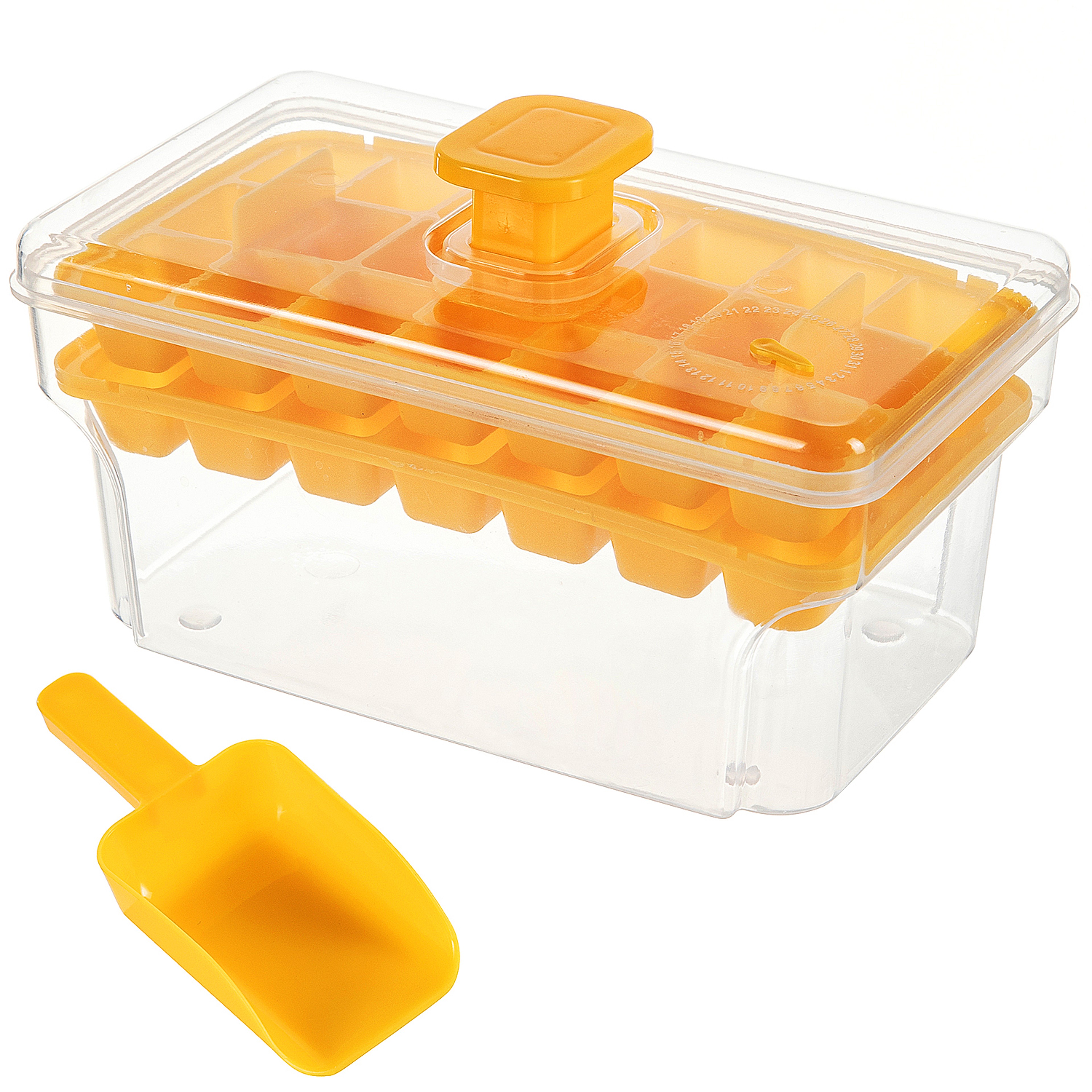 Quick Press Ice Cube Tray Set with Lid & Bin 68 Cube Ice Cube Tray for Easy Release & Storage – view 8