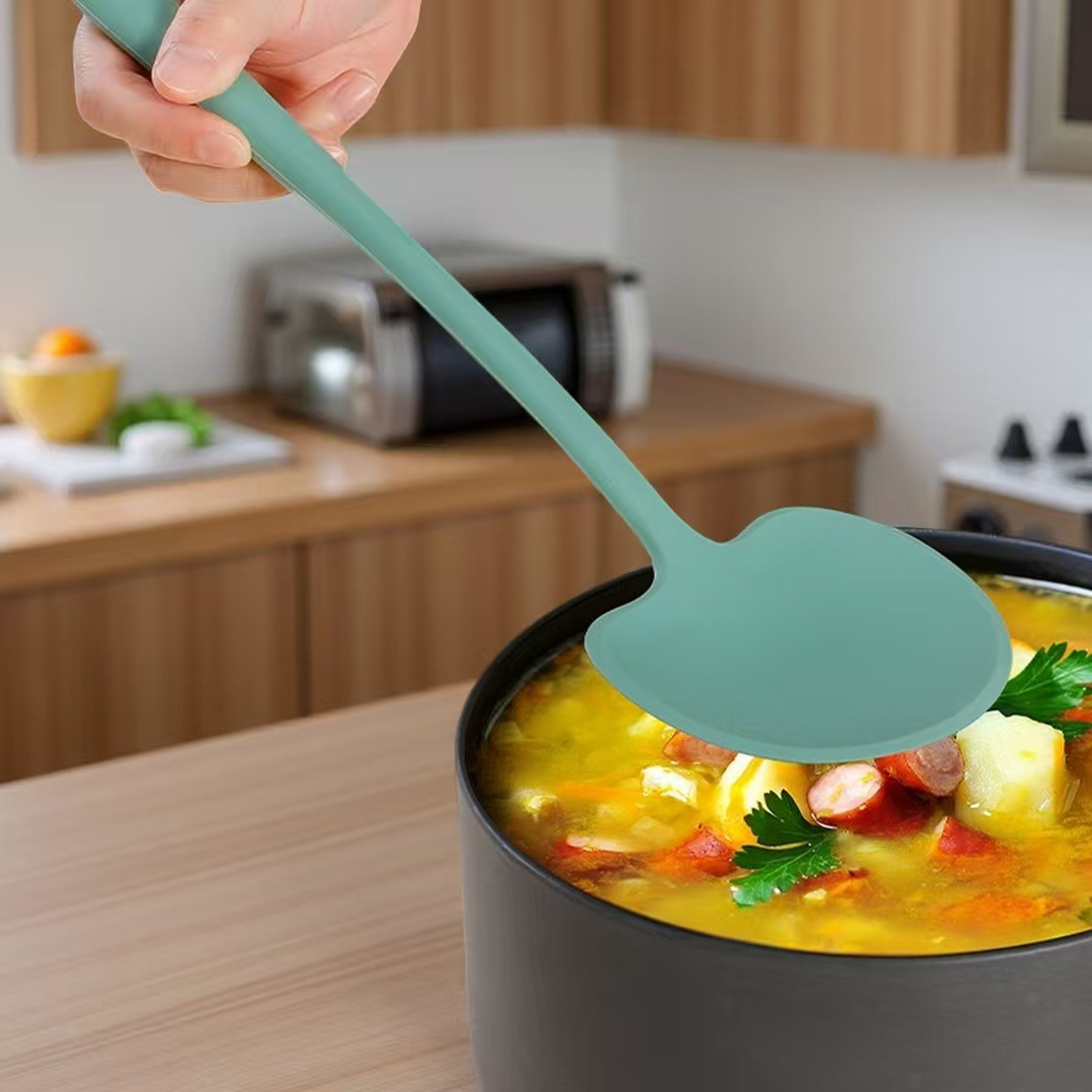 Heat Guard Silicone Cooking Spatula for Non Stick Pans High Heat Resistant Kitchen Turner – view 4