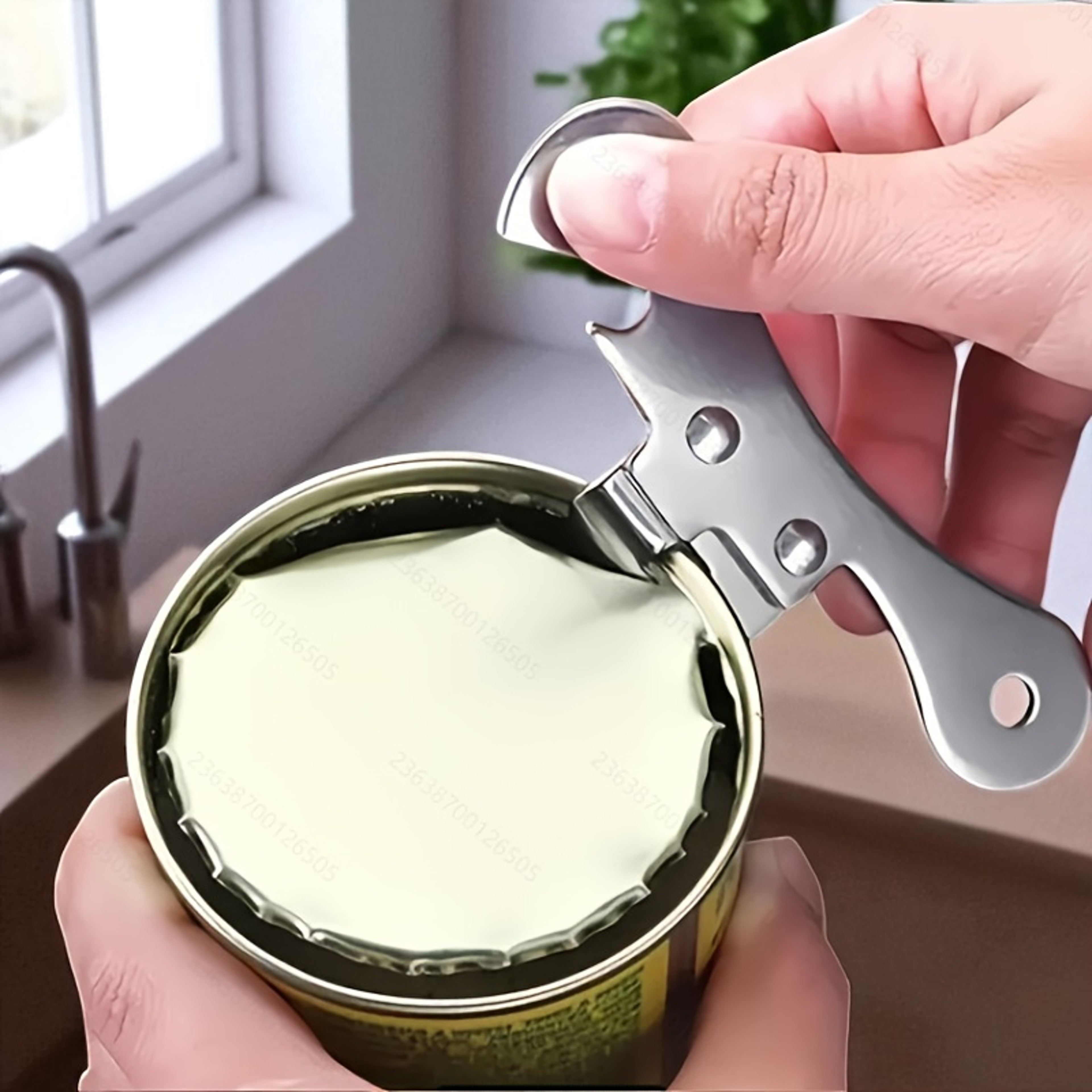 Safe Grip Stainless Steel Manual Can Opener & Bottle Cap Opener – view 5