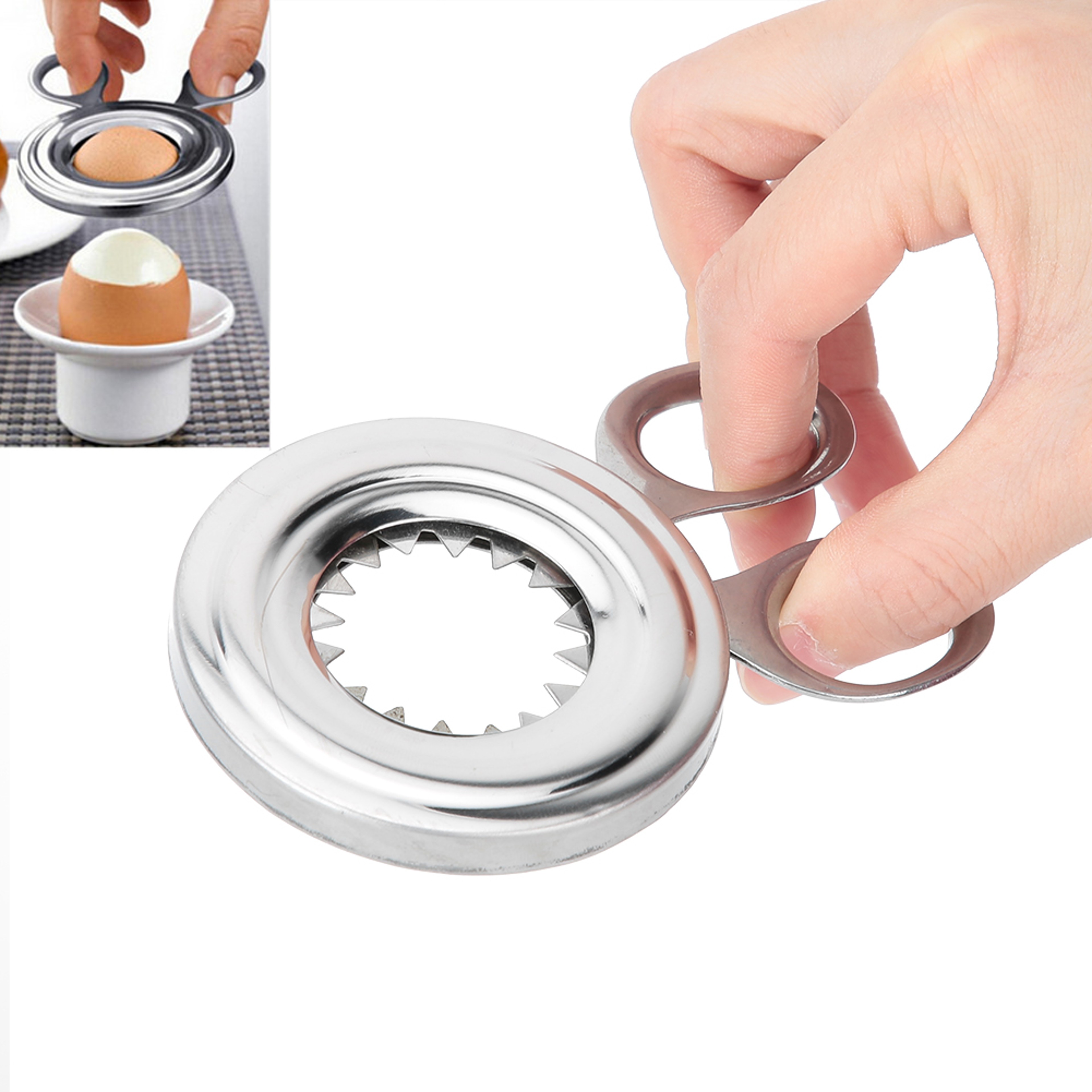 Precision Stainless Steel Egg Shell Cutter for Easy Boiled Egg Peeling – view 4