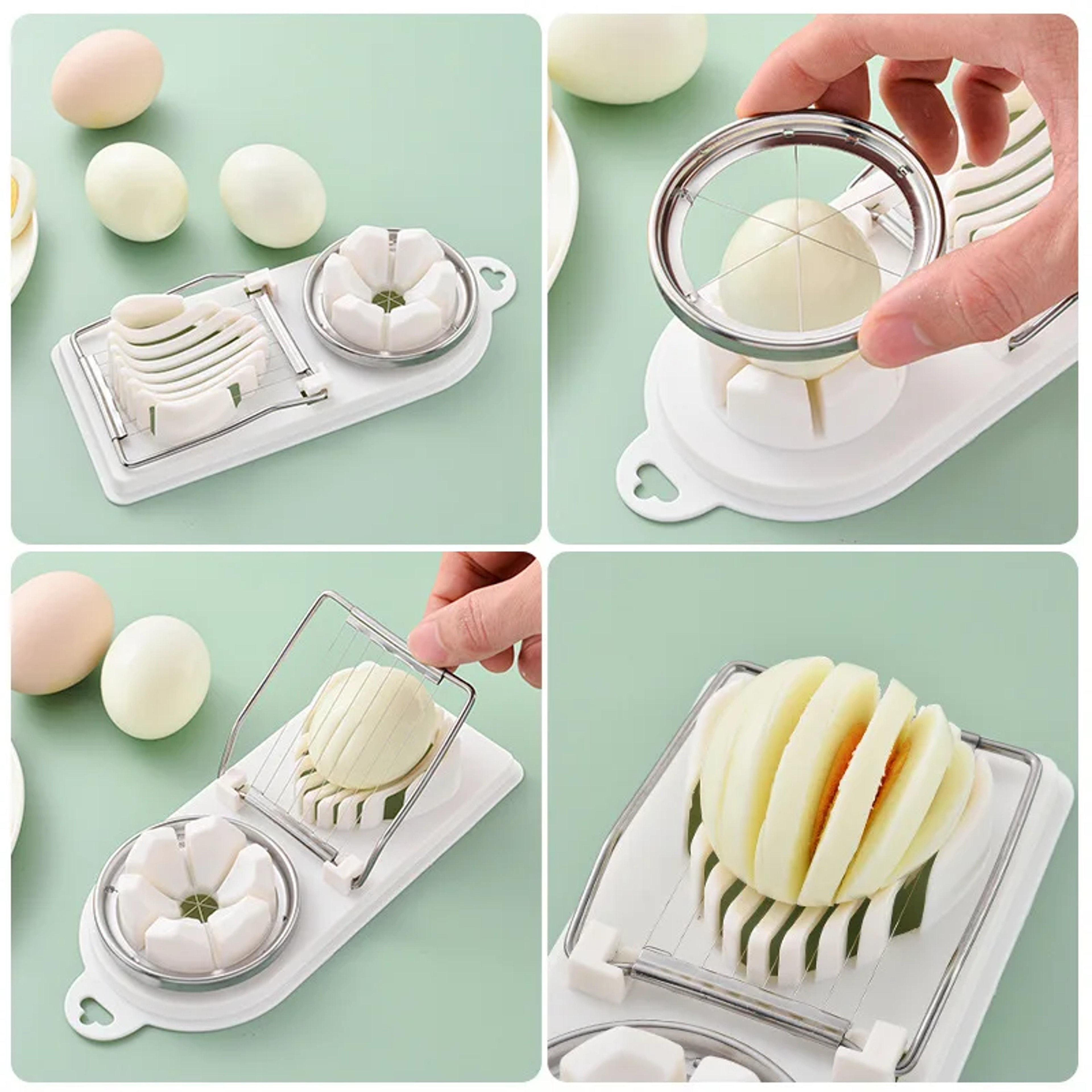 Stainless Steel Egg Cutter & Egg Slicer for Hard Boiled and Preserved Eggs – view 4