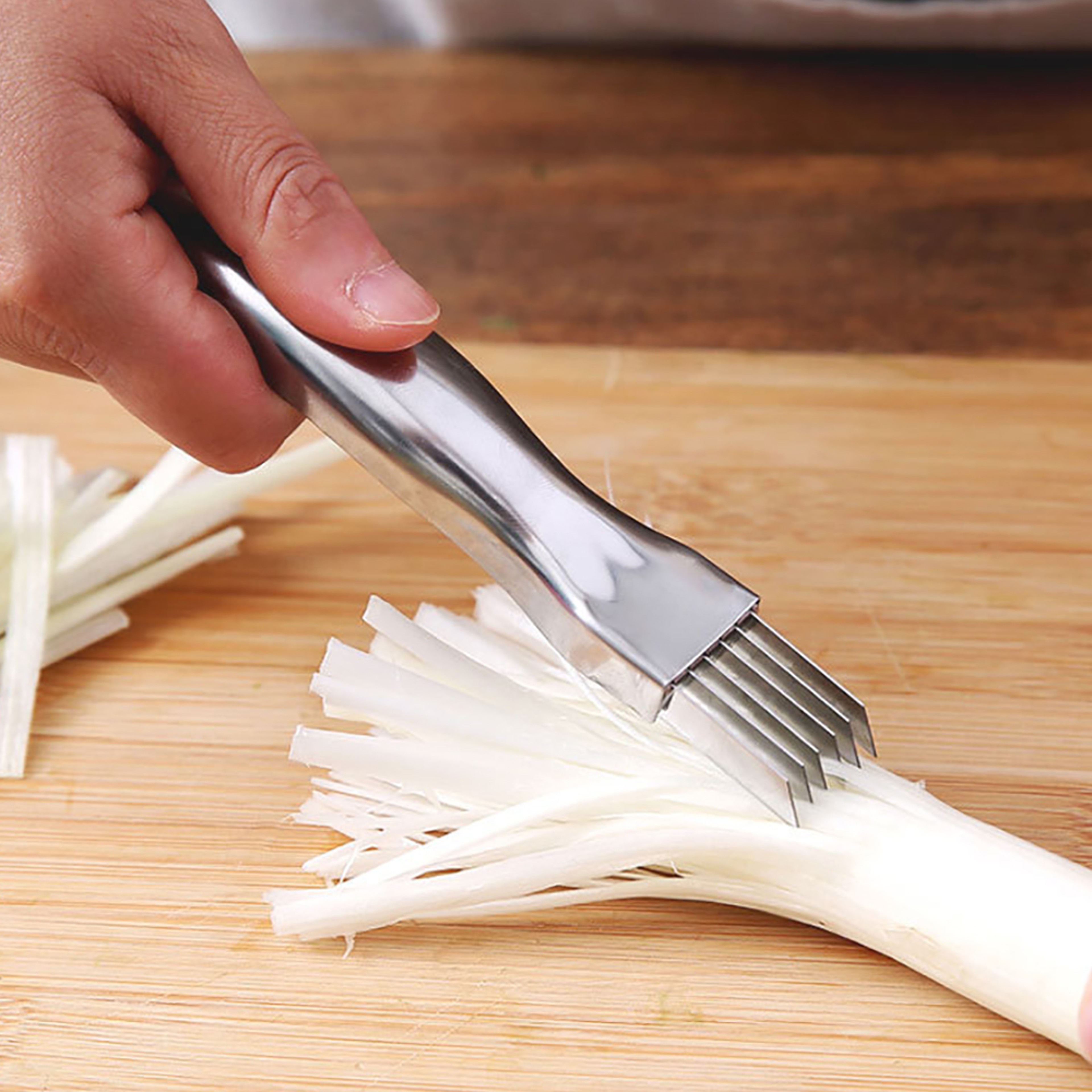 Multi Blade Green Onion Cutter Stainless Steel Vegetable Slicer  Herb Shredding Knife 3