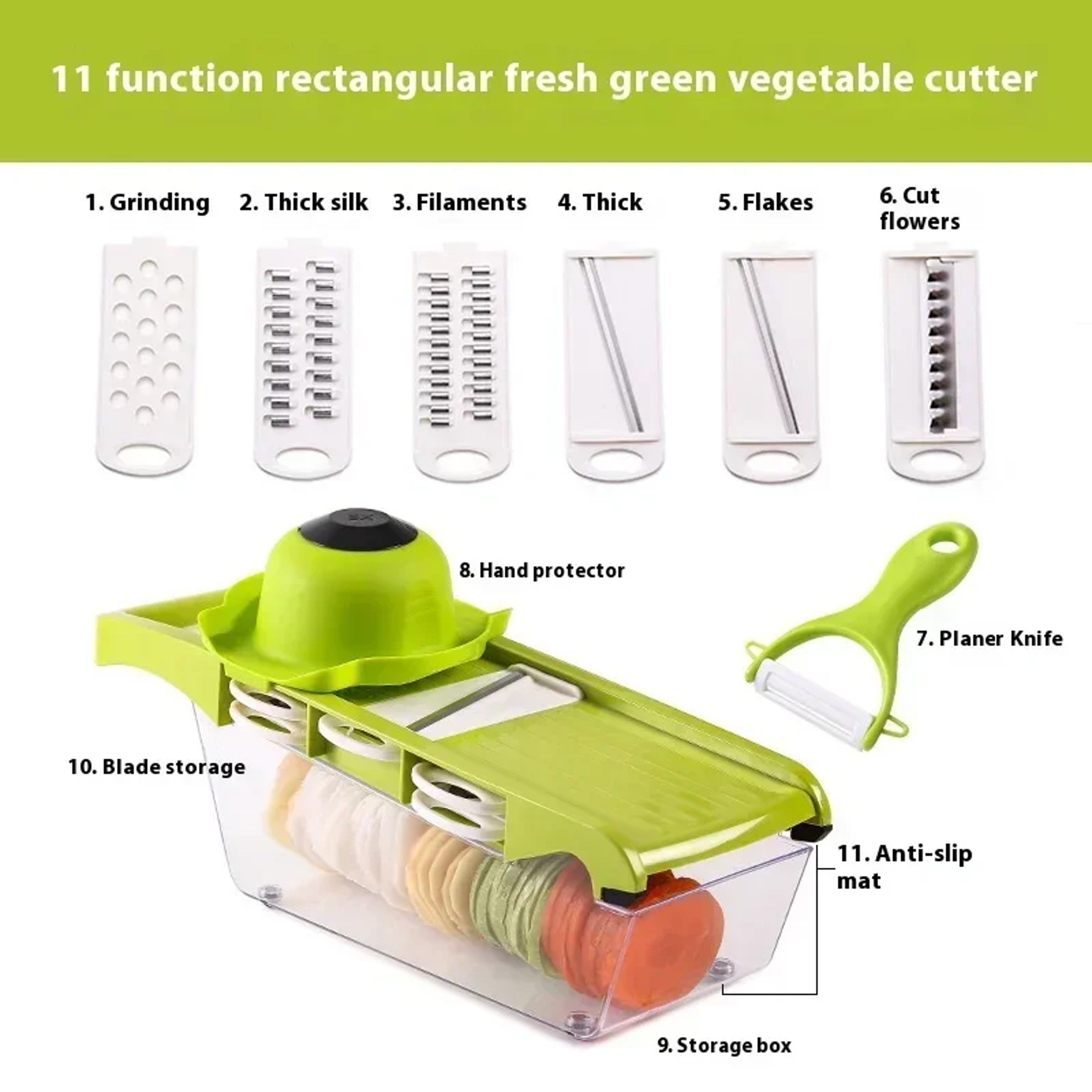 Vegetable Chopper with Basket & Mandoline Slicer for Fruits, Potatoes & Meal Prep – view 8