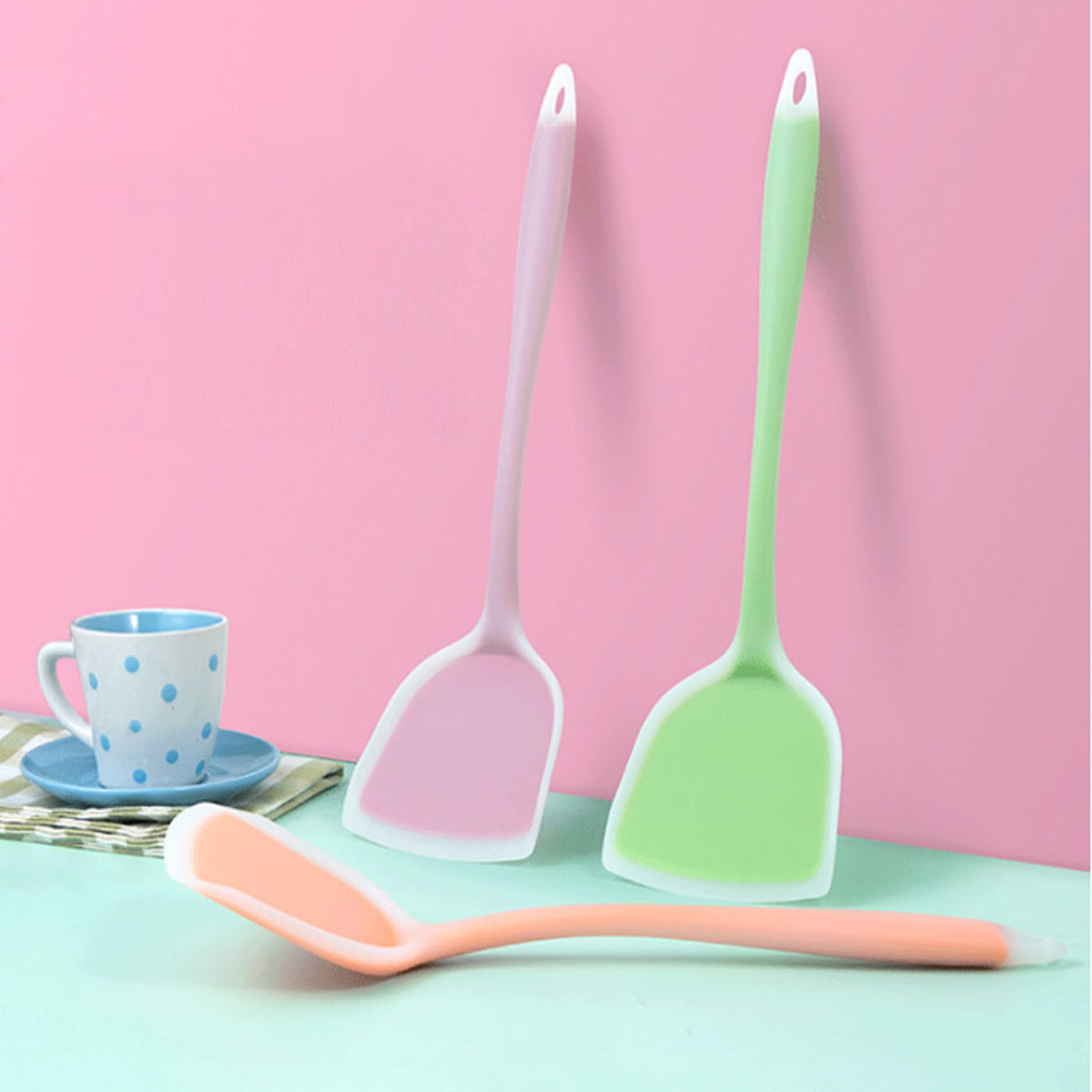 Premium Silicone Kitchen Utensil Set Non Stick Cooking Tools with Heat Resistant Spatulas – view 1