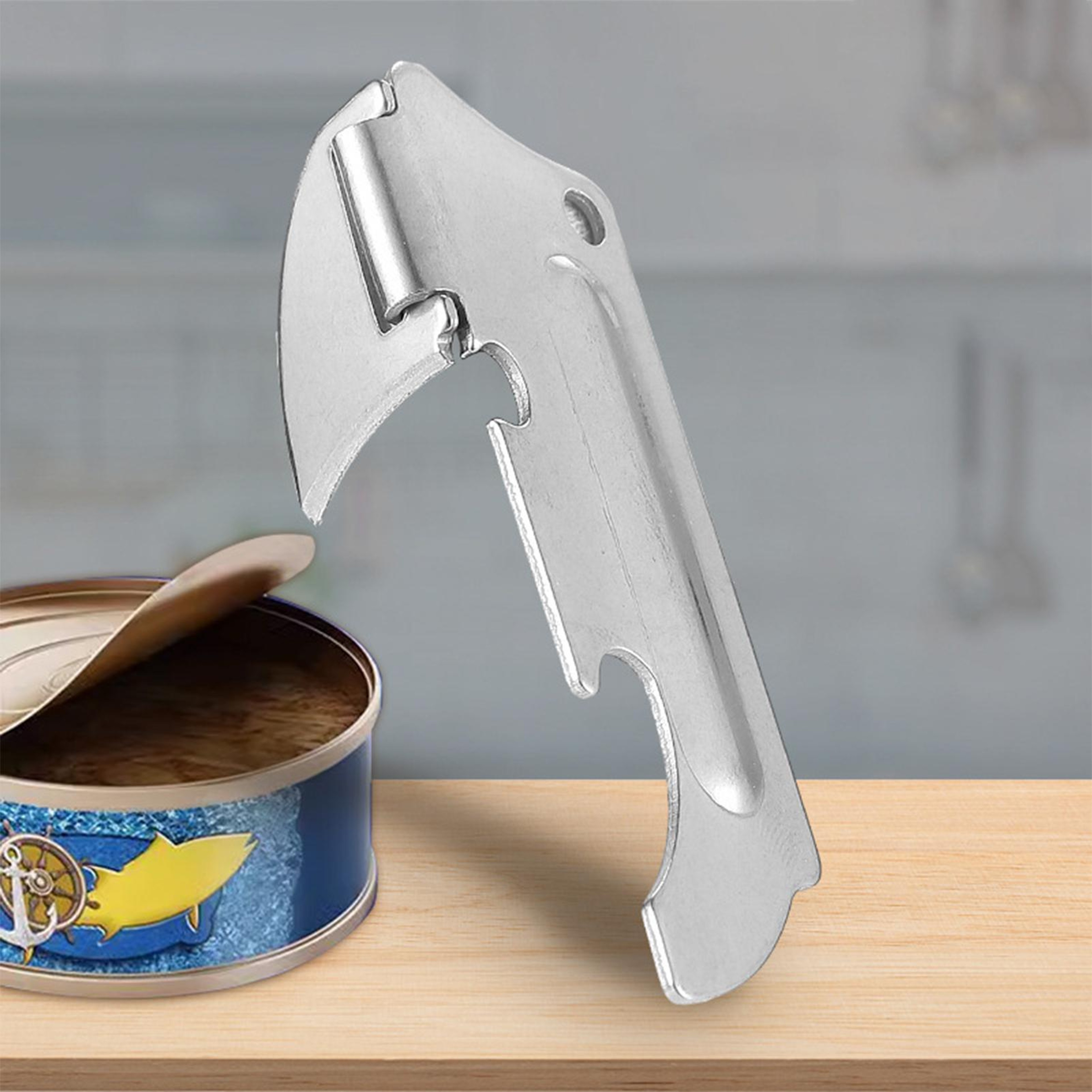 Stainless Steel Manual Can Opener for Beverage & Tin Cans Portable Can Lid Opener for Kitchen & Camping – view 1