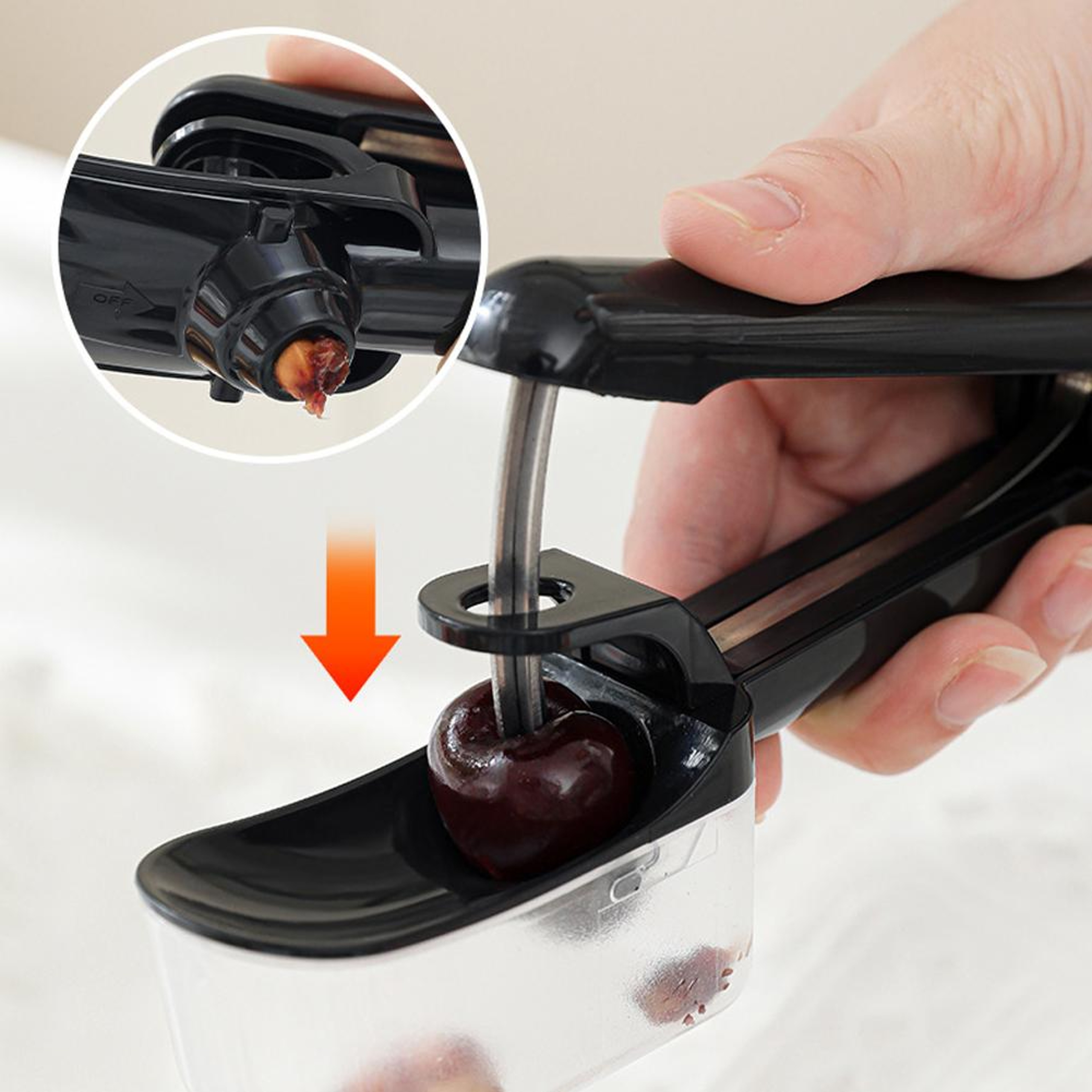Cherry Pitter & Olive Seed Remover Tool Easy One-Press Fruit Pitting Kitchen Gadget – view 5