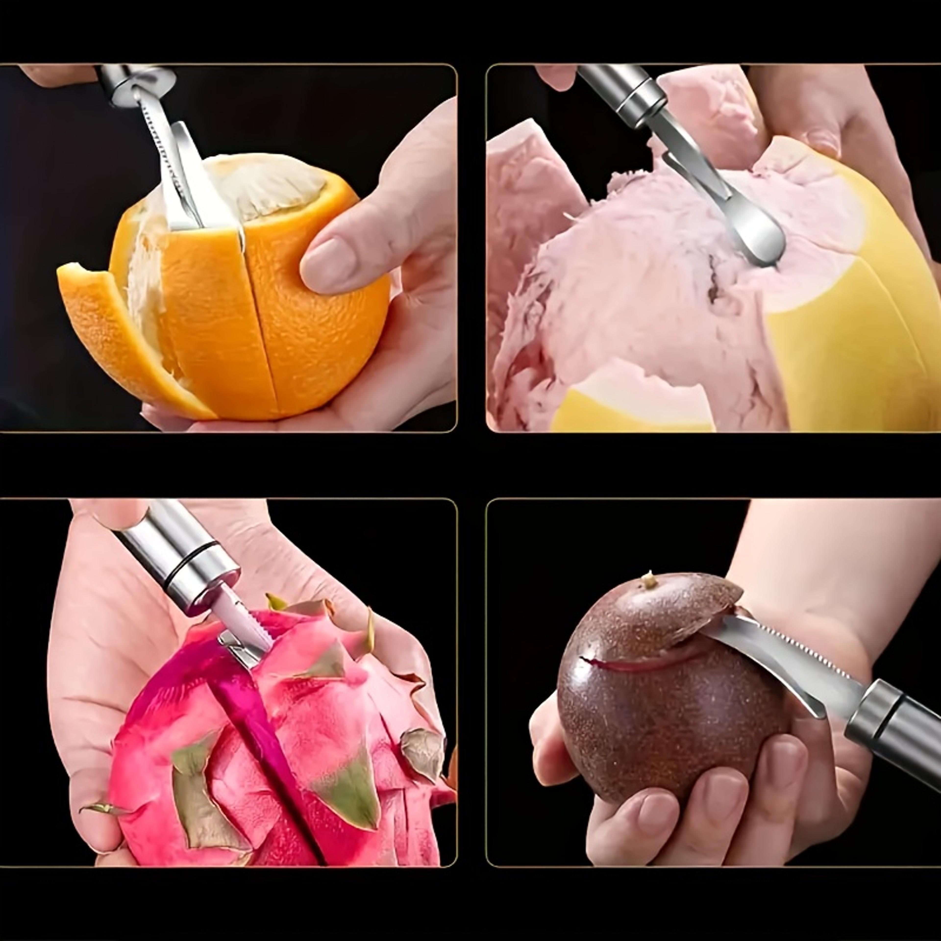Stainless Steel Lemon Peeler & Orange Peeler Tool with Ergonomic Handle – view 2