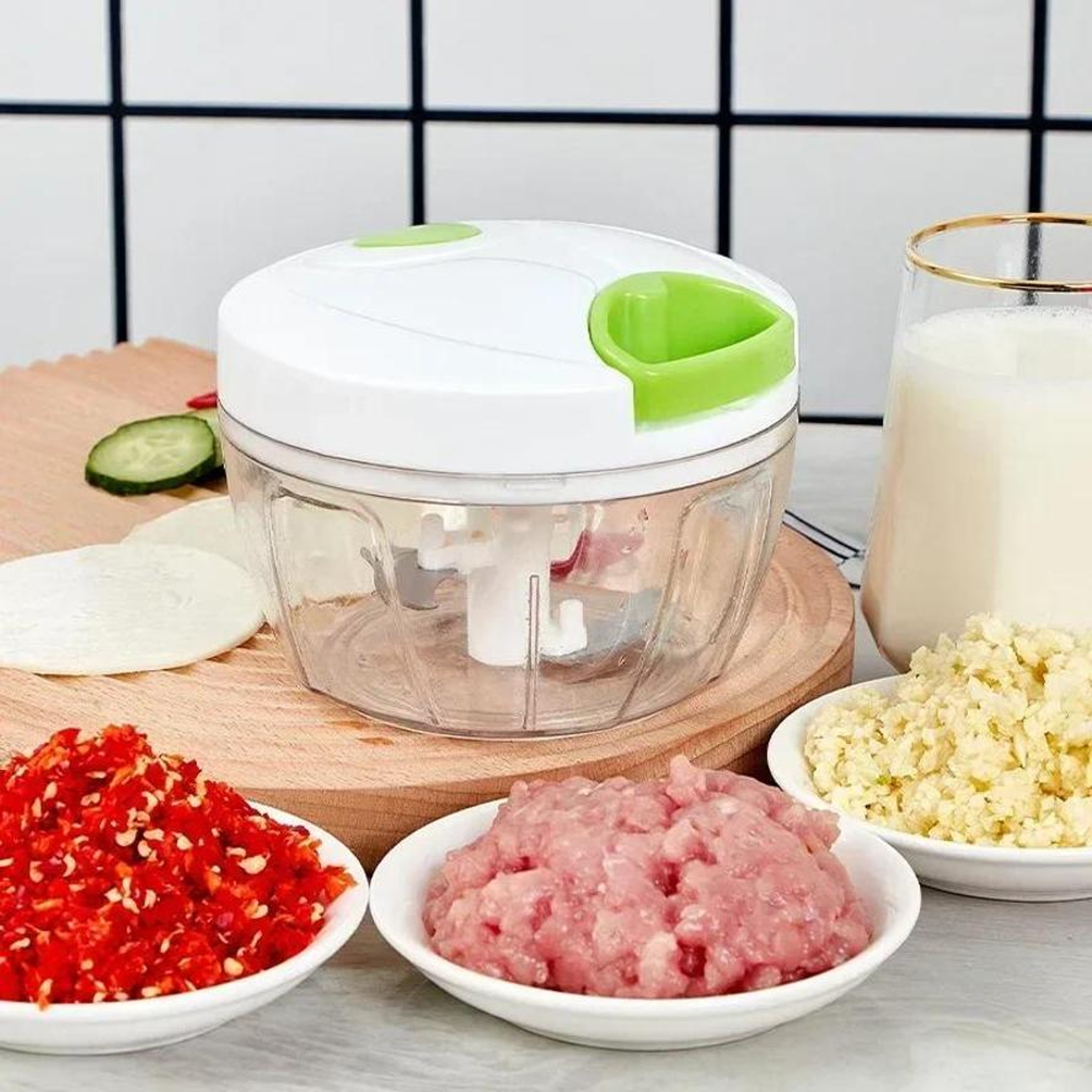 Manual Meat Mincer Hand Food Processor for Meat, Vegetables, Fruits & Nuts – view 4
