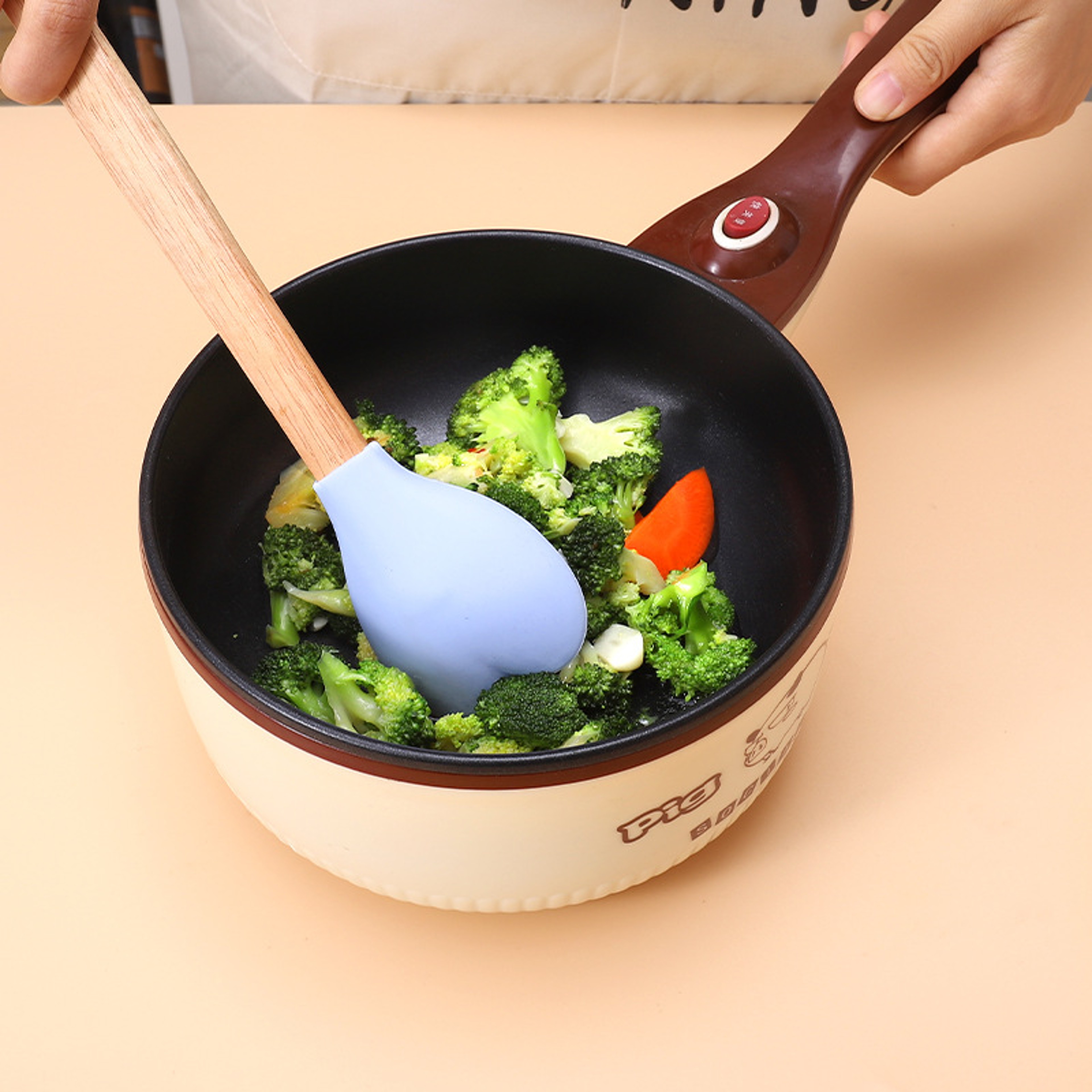 Heart Shaped Silicone Spatula with Wooden Handle for Baking, Mixing & Cooking – view 5