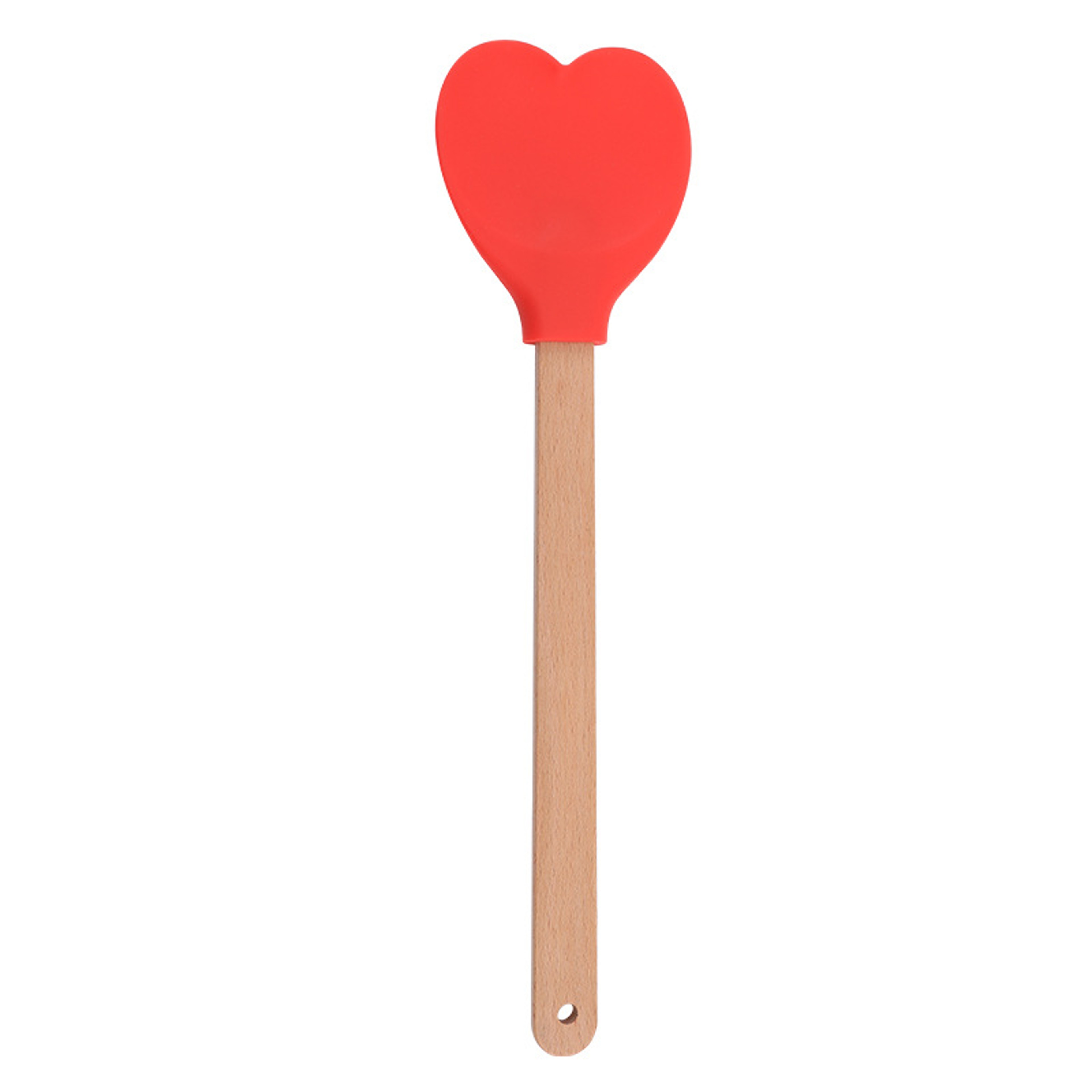 Heart Shaped Silicone Spatula with Wooden Handle for Baking, Mixing & Cooking – view 11