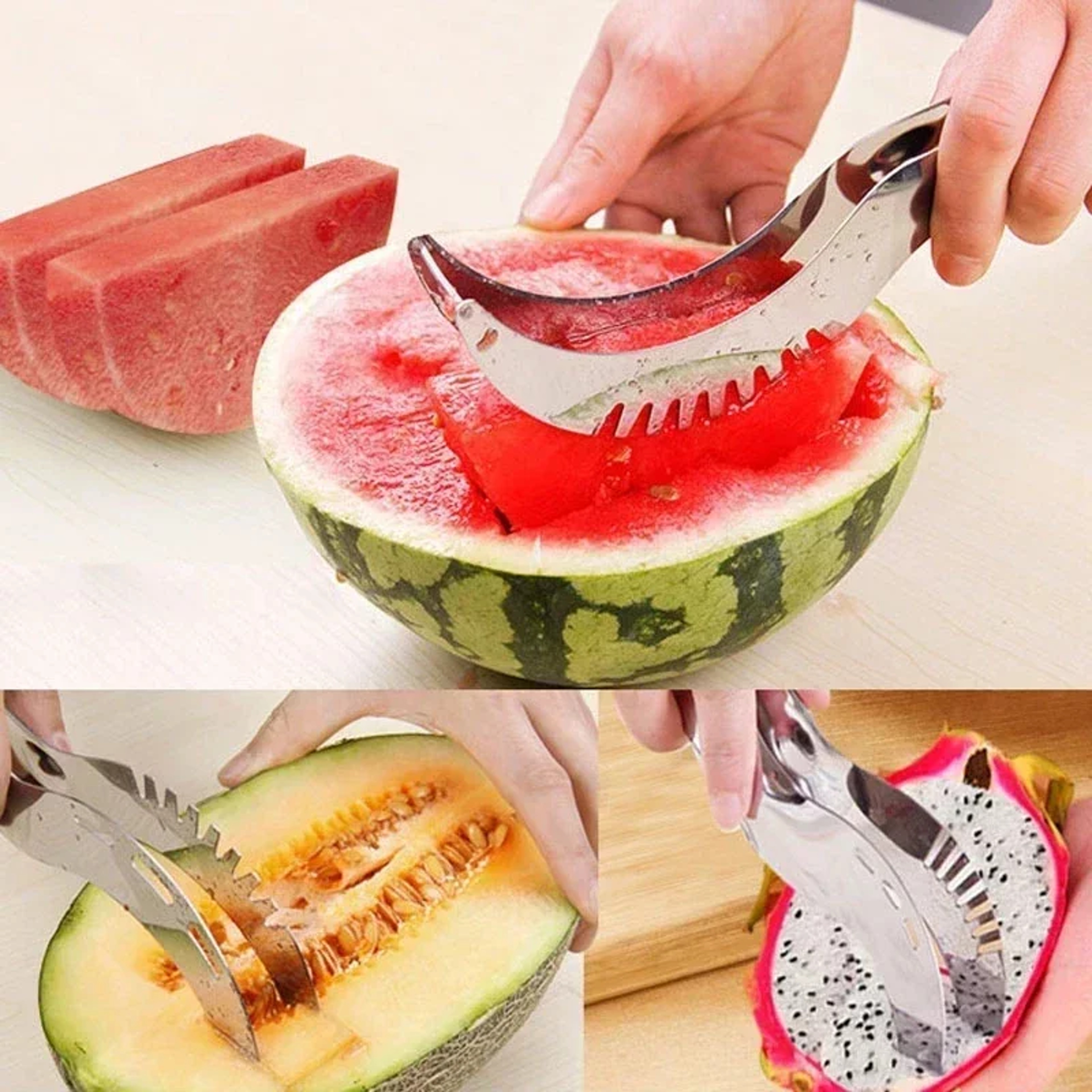 Watermelon Cutter Stainless Steel Fruit Slicer  Serving Fork 1