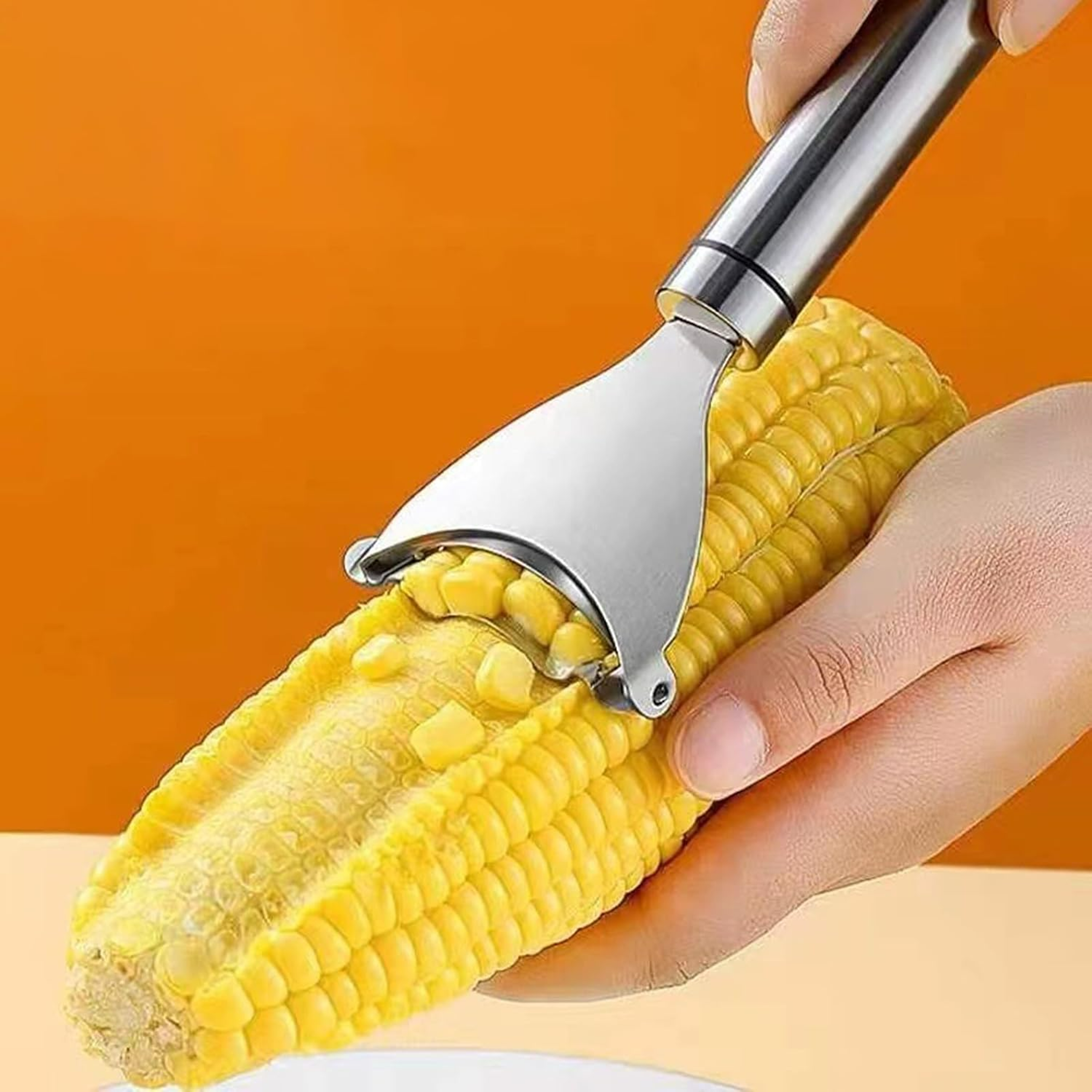 Stainless Steel Corn Peeler Ergonomic Corn Stripper Kitchen Tool for Fast Kernel Removal – view 1