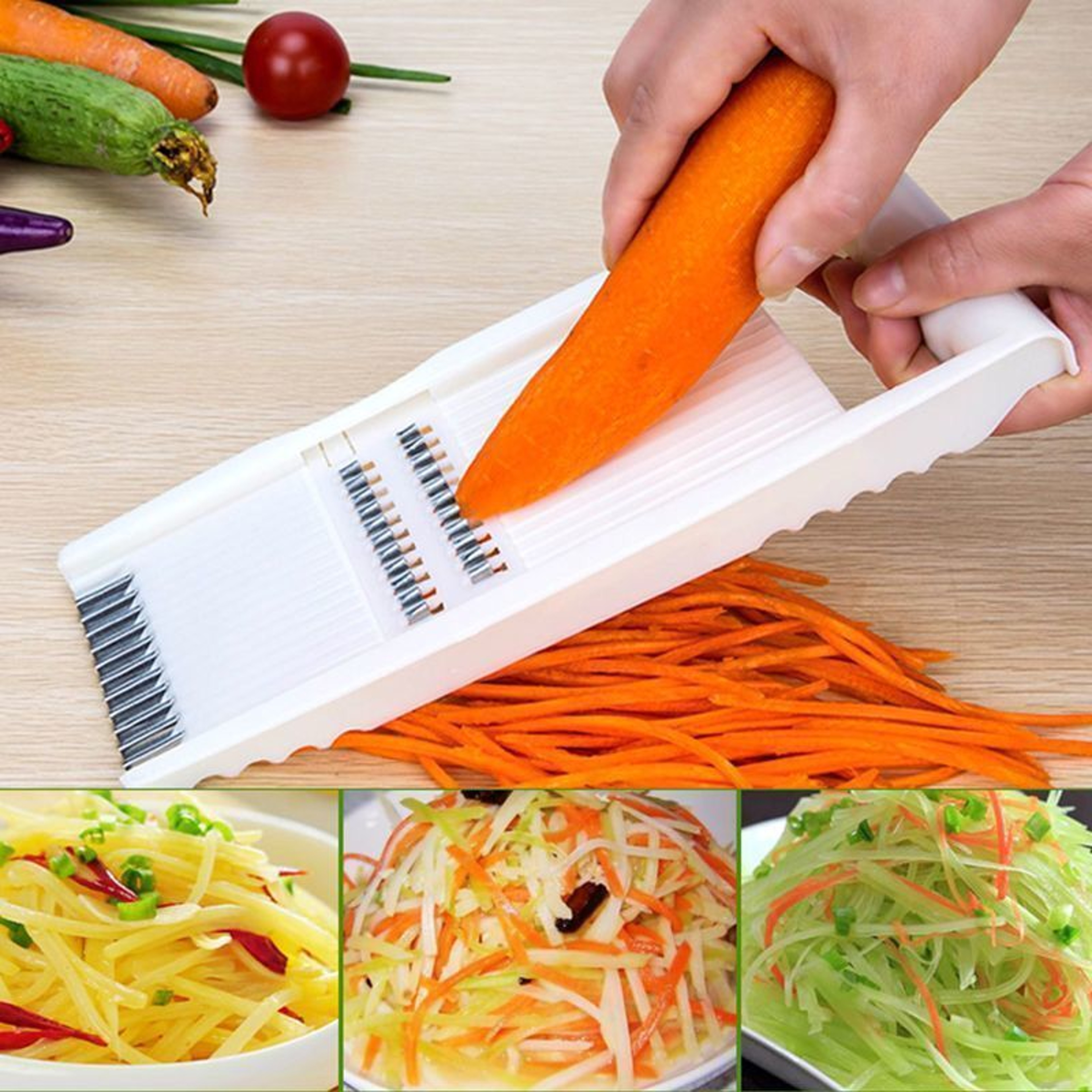Multi Function Vegetable Slicer Handheld Carrot Grater Kitchen Slicer and Fruit Peeler – view 3