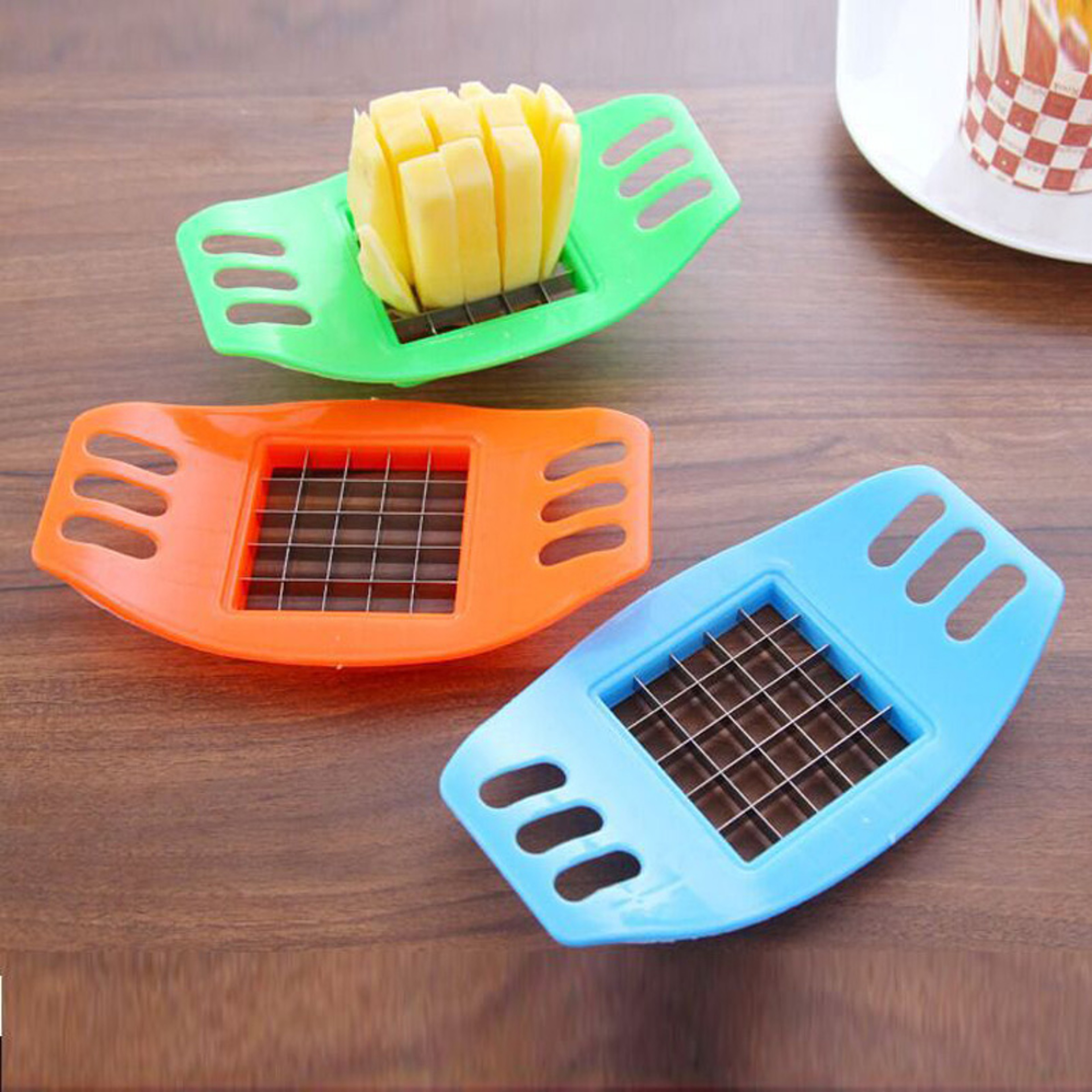 Stainless Steel Potato Slicer & French Fry Cutter Manual Vegetable Chopper Tool – view 1